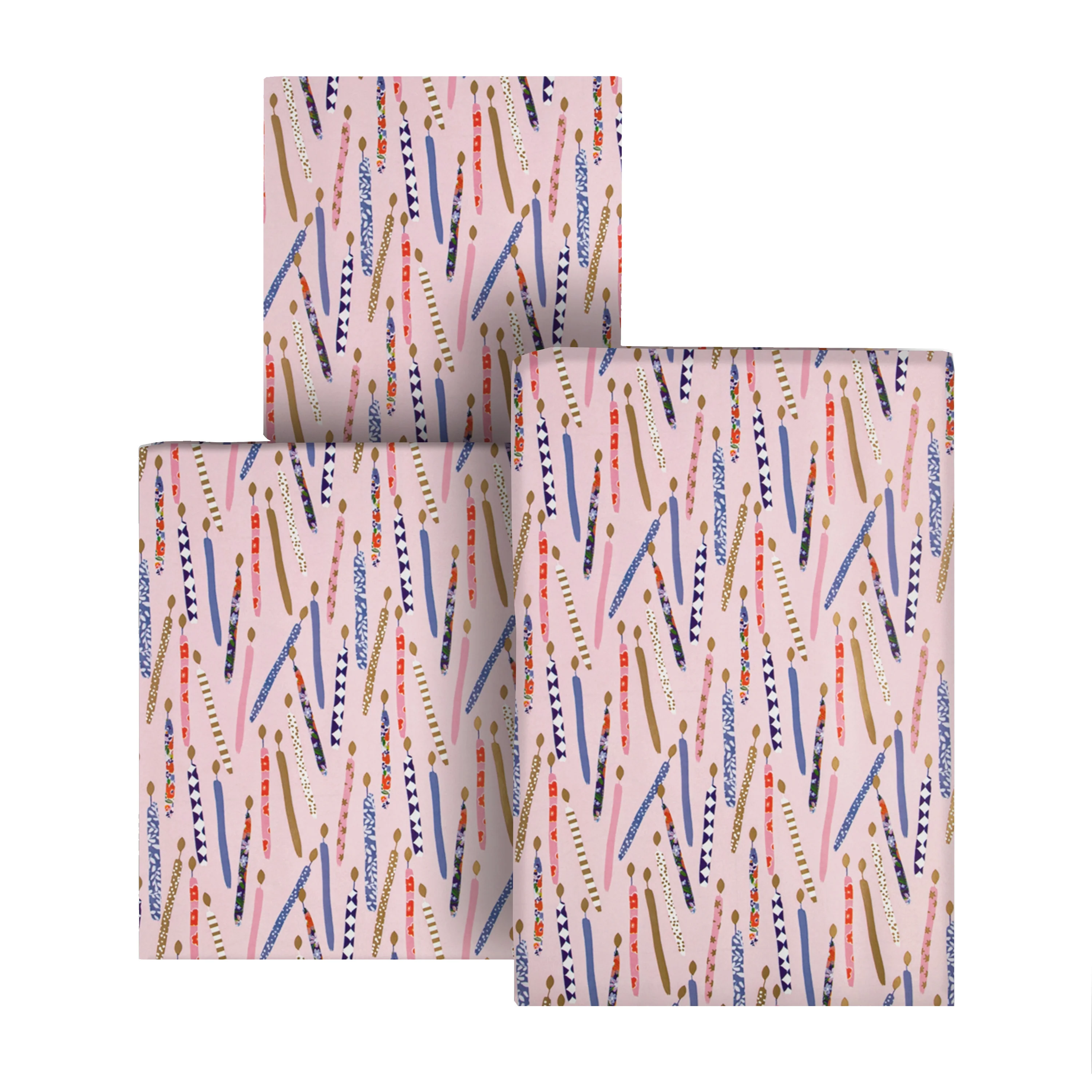 6M Birthday Wrapping Paper - 3 x 2M Rolls in 1 Birthday Candles Design - Image 2