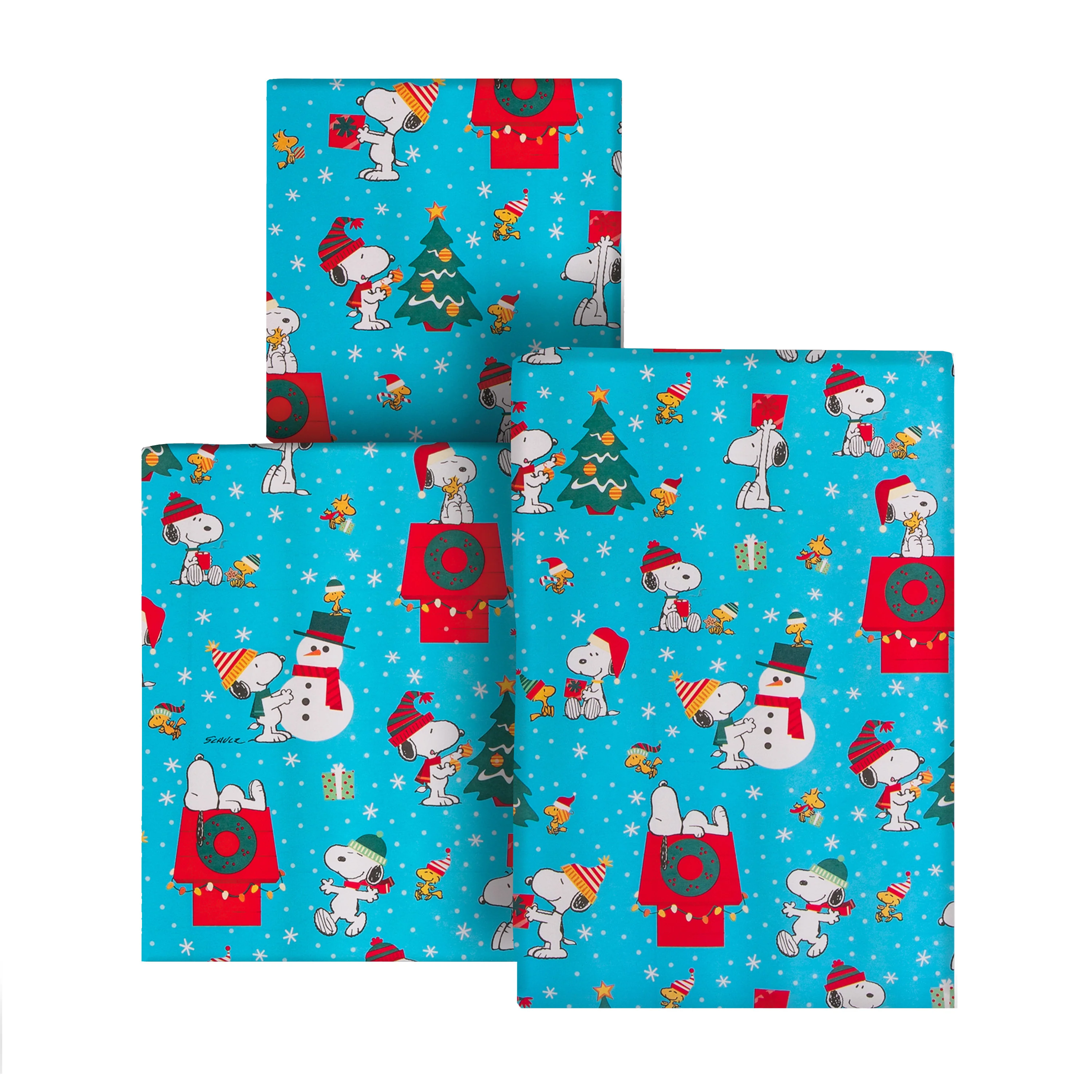 6M Christmas Wrapping Paper - 3 x 2M Rolls in 1 PEANUTS™ SNOOPY Design - Image 2