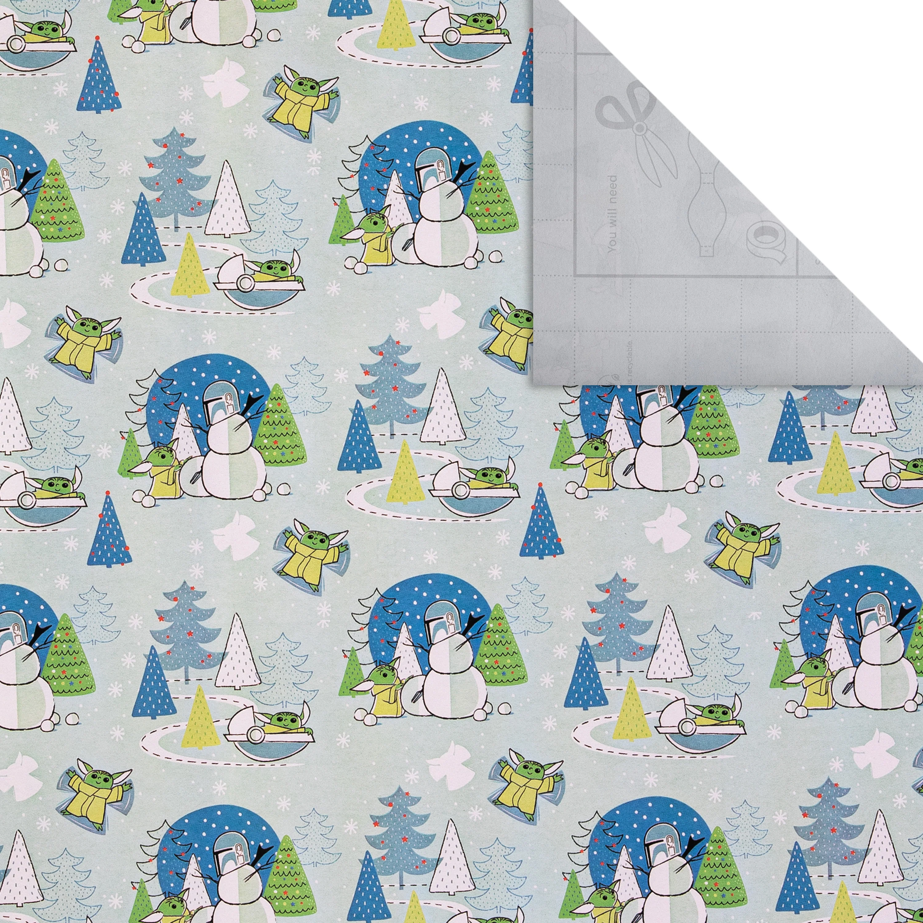 6M Christmas Wrapping Paper - 3 x 2M Rolls in 1 The Mandalorian™ Design - Image 4