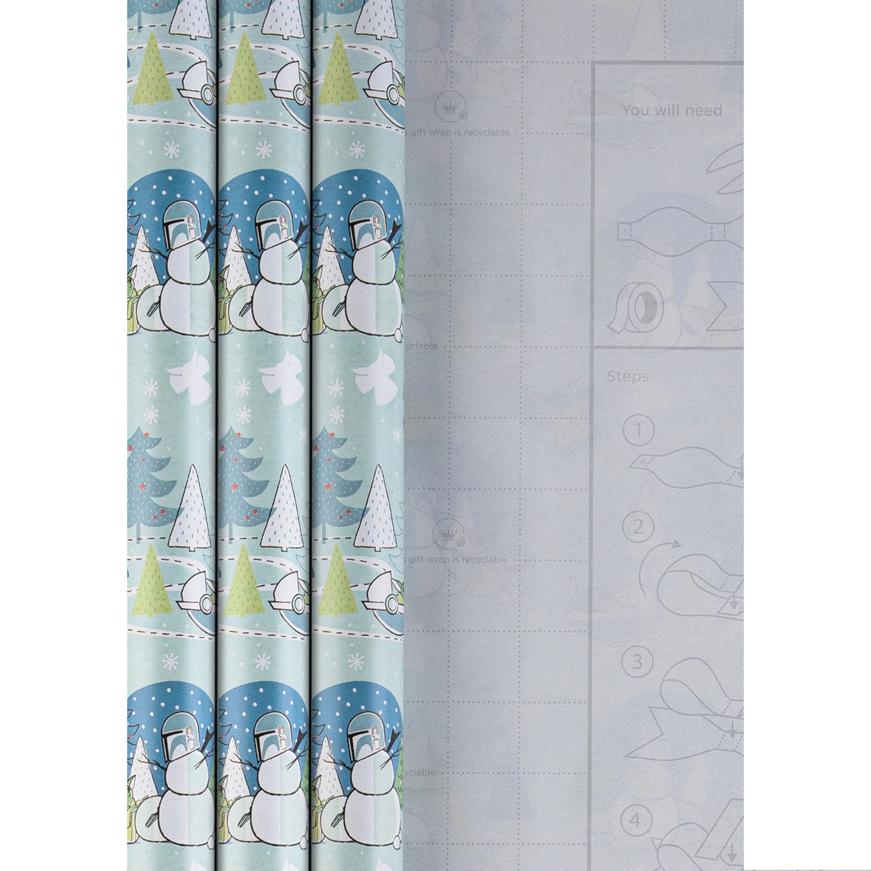 6M Christmas Wrapping Paper - 3 x 2M Rolls in 1 The Mandalorian™ Design - Image 7