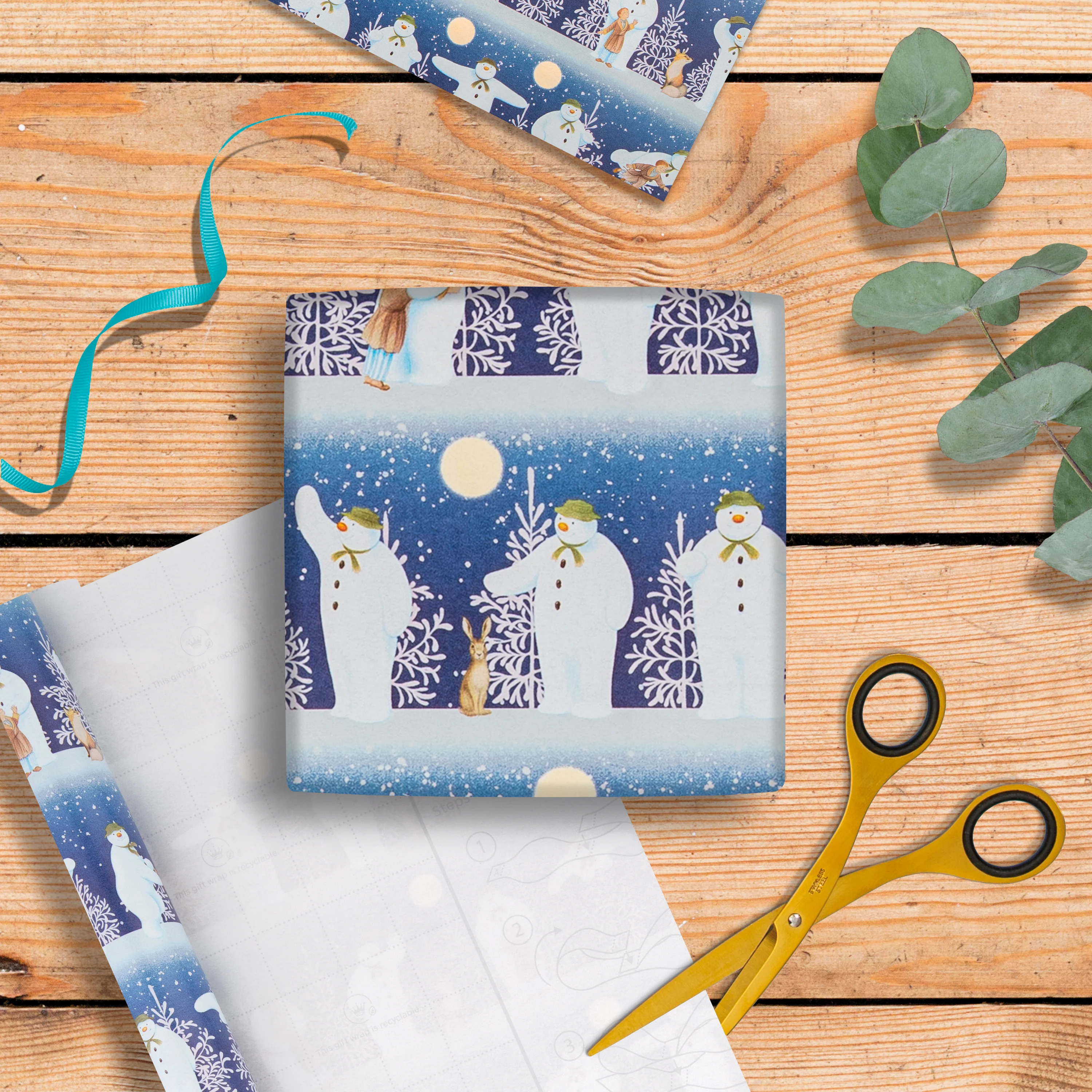 6M Christmas Wrapping Paper - 3 x 2M Rolls in 1 The Snowman™ Design - Image 2