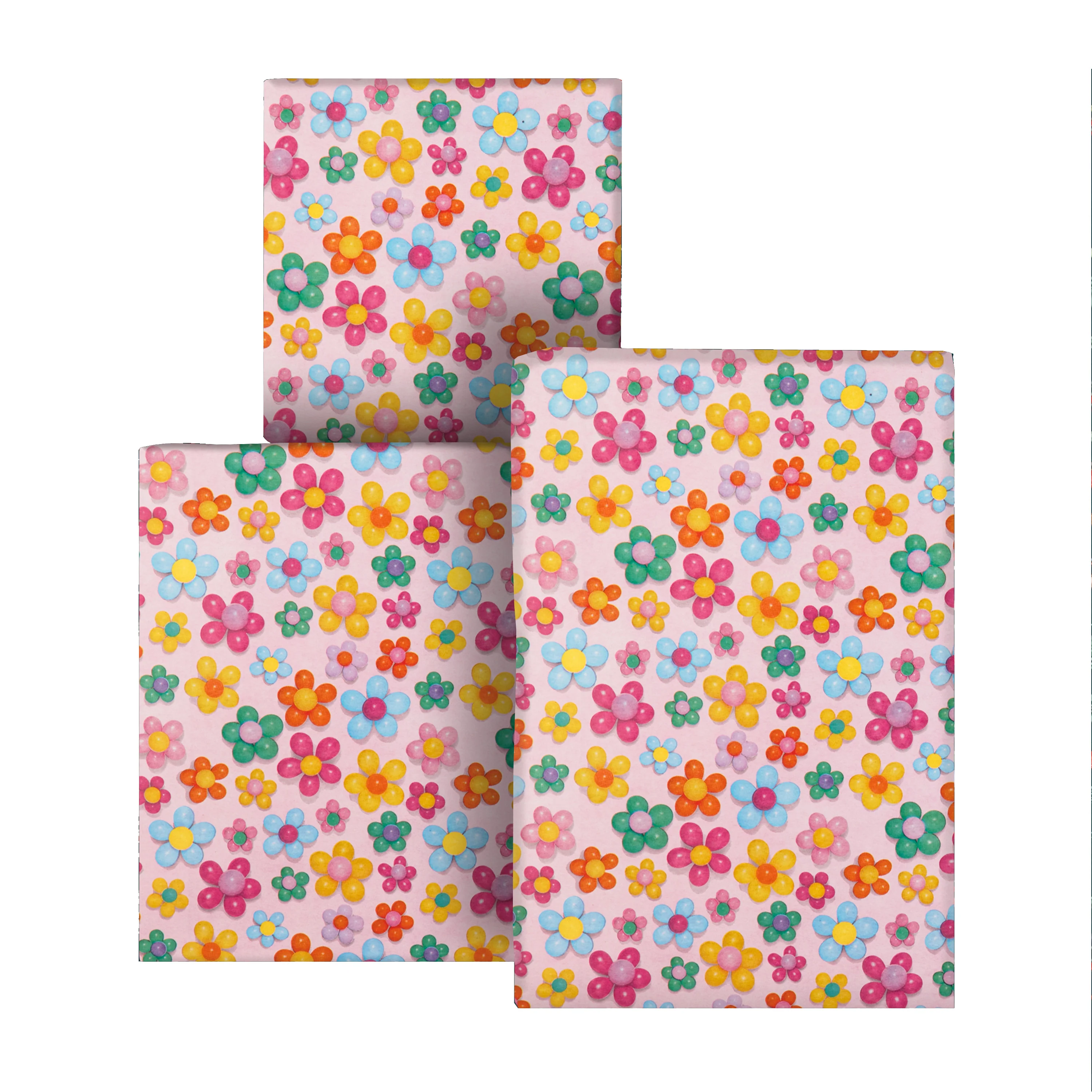 6M Multi-Occasion Colourful Kids' Floral Wrapping Paper Multipack - 3 x 2M Rolls - Image 2