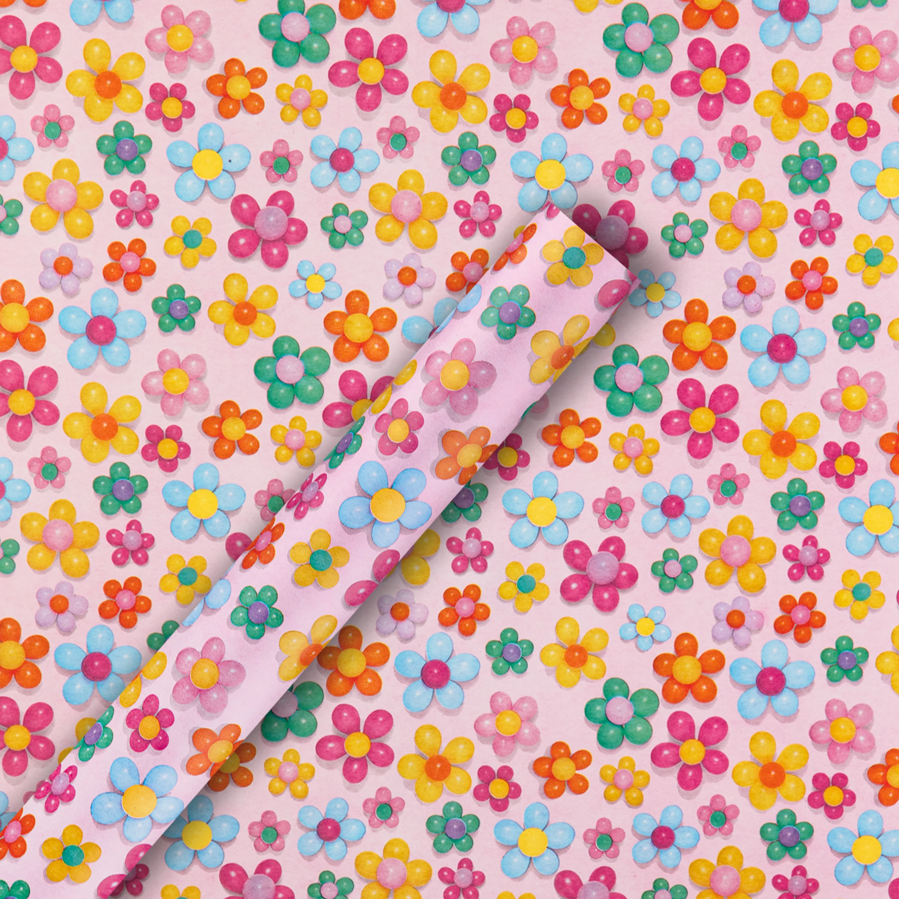 6M Multi-Occasion Colourful Kids' Floral Wrapping Paper Multipack - 3 x 2M Rolls - Image 5