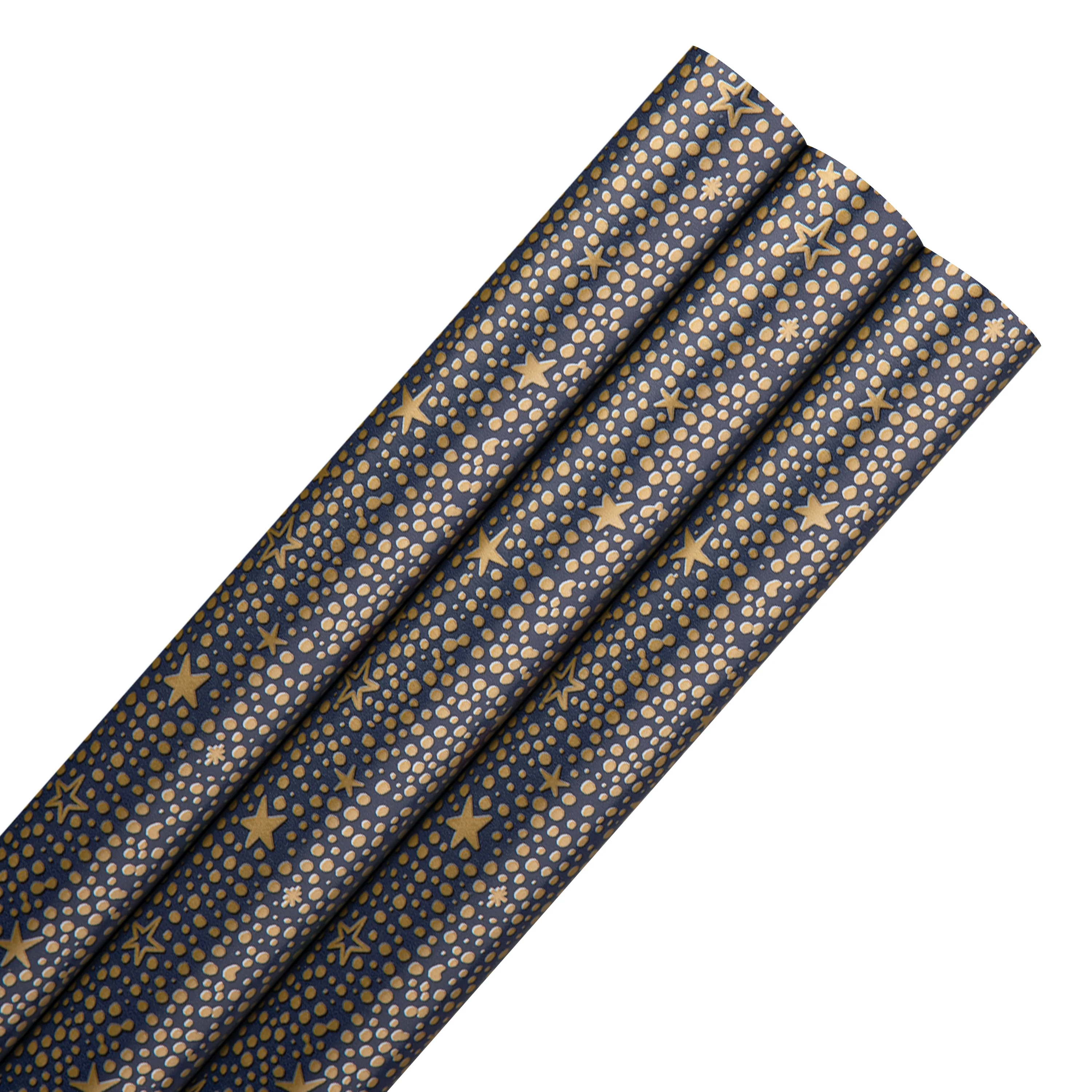 6M Multi-Occasion Gold-Foiled Stardust Pattern Wrapping Paper Multipack - 3 x 2M Rolls