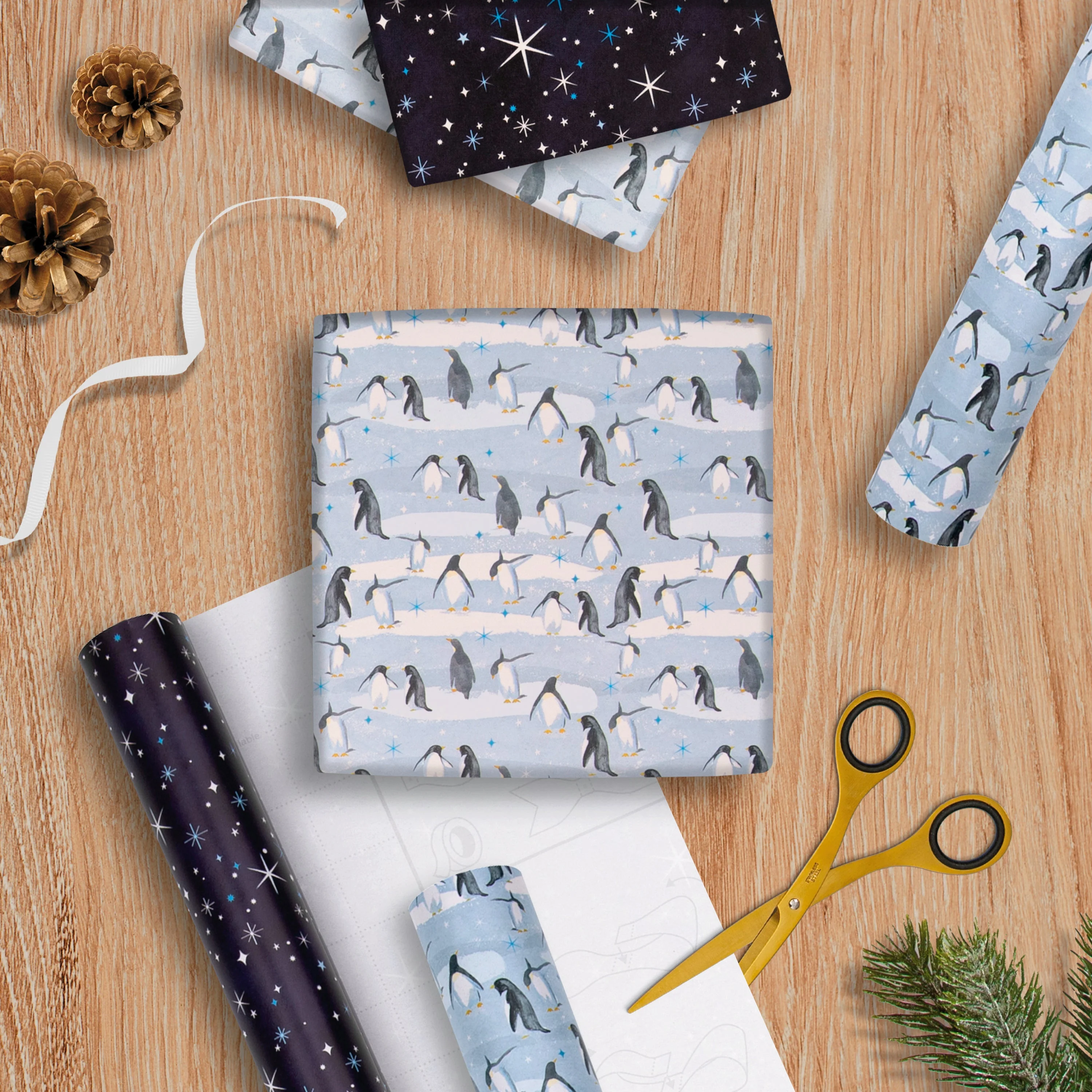 9M Christmas Wrapping Paper - 3 x 3M Rolls in 2 Arctic Wonderland Designs - Image 2
