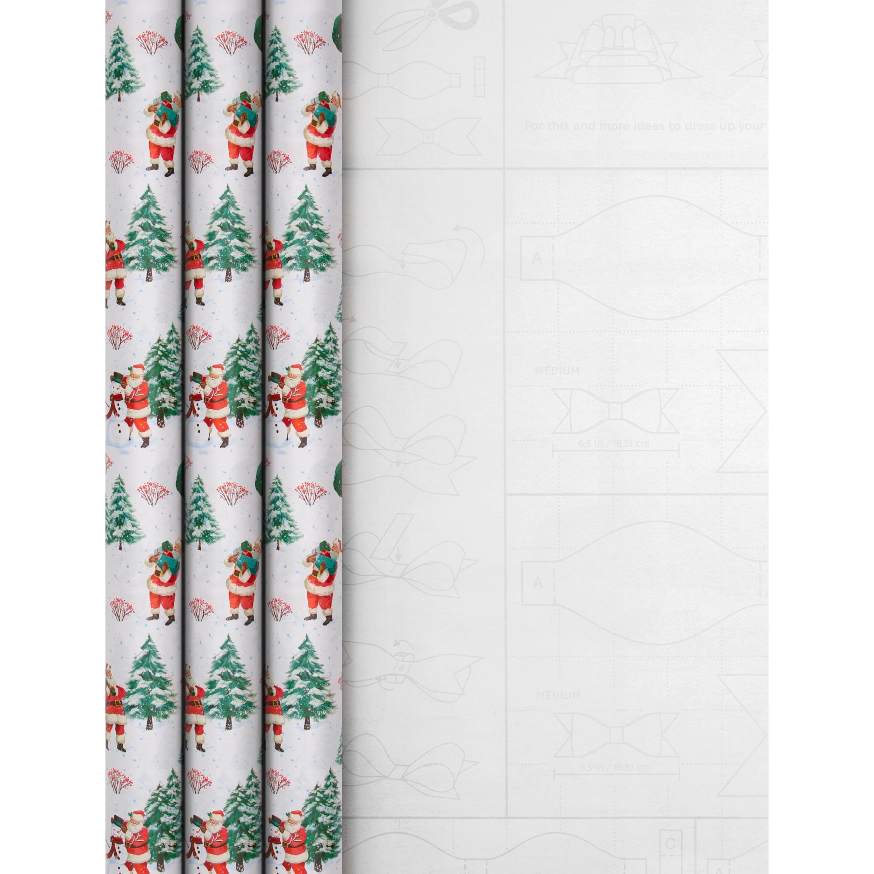 9M Christmas Wrapping Paper - Pack of 3 x 3M Rolls in 1 Vintage Santa Design - Image 3