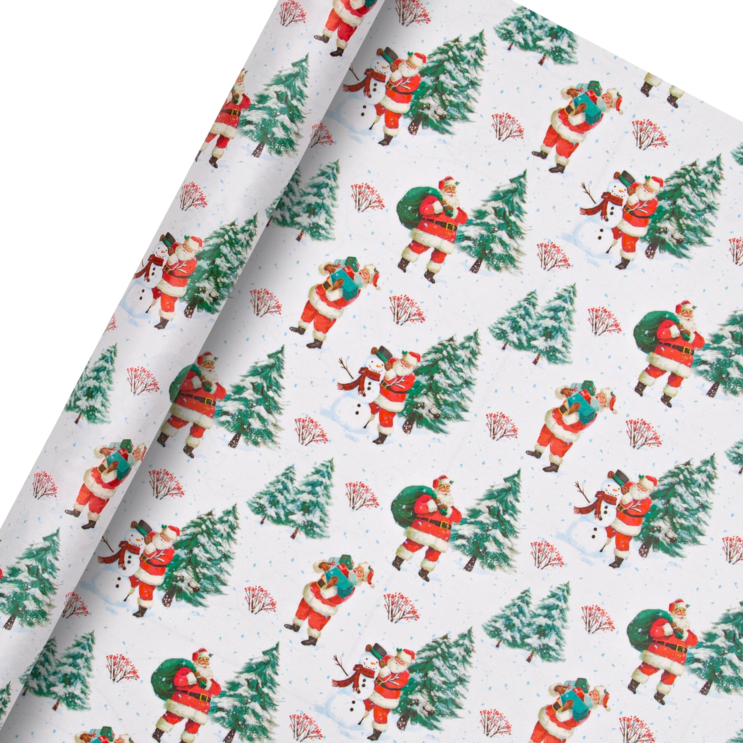 9M Christmas Wrapping Paper - Pack of 3 x 3M Rolls in 1 Vintage Santa Design - Image 4