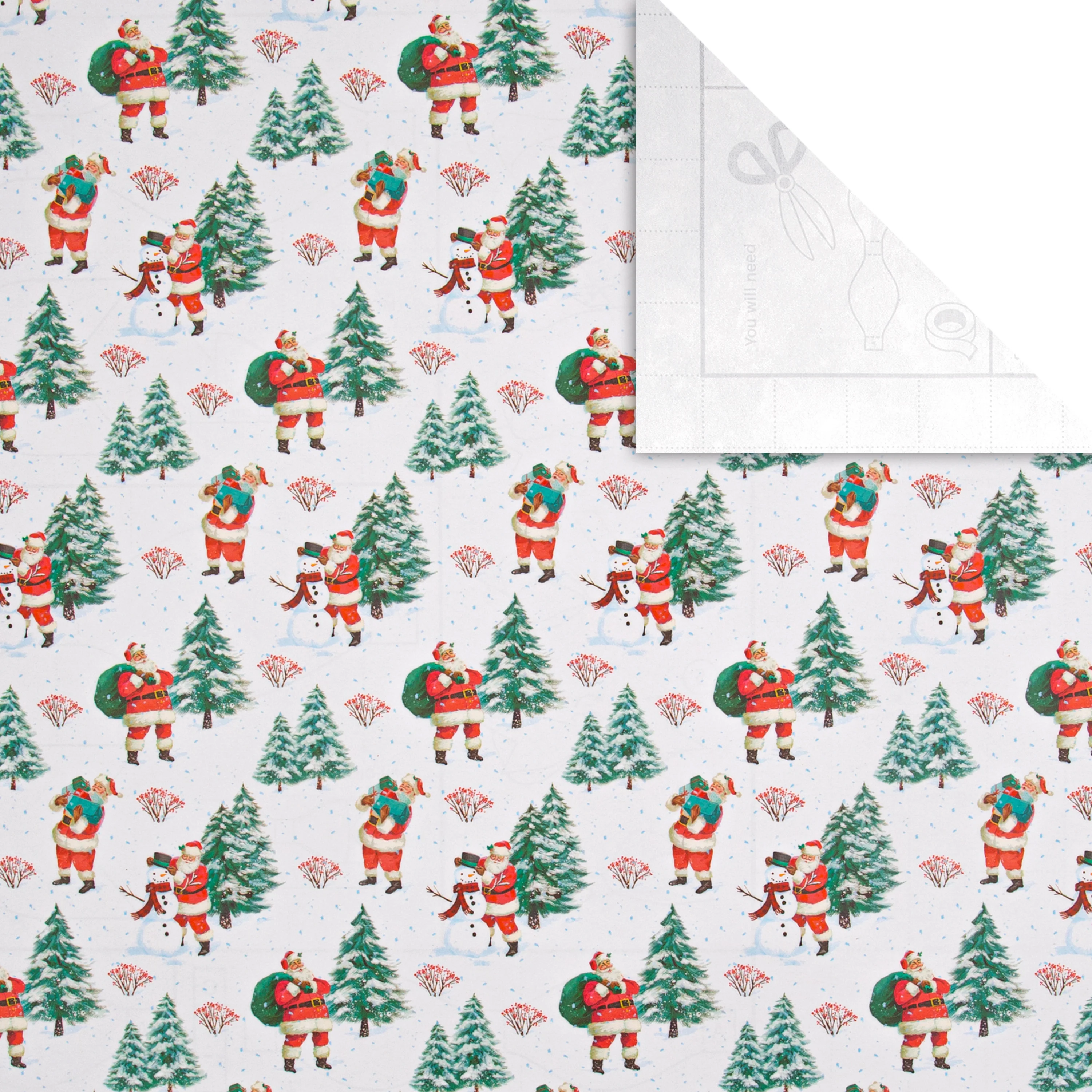 9M Christmas Wrapping Paper - Pack of 3 x 3M Rolls in 1 Vintage Santa Design - Image 5