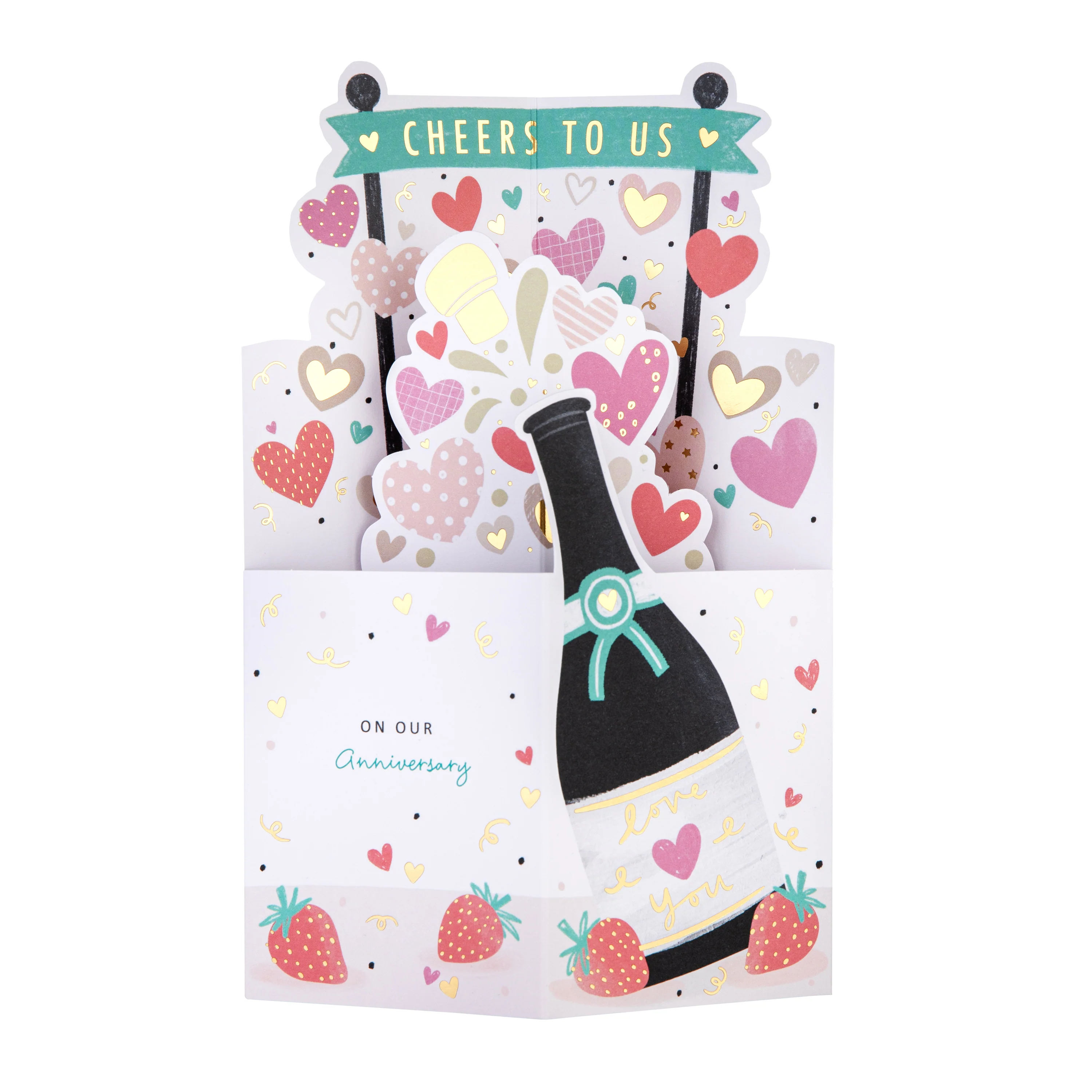 Anniversary Card - 3D Pop-Up Champagne Bottle Design