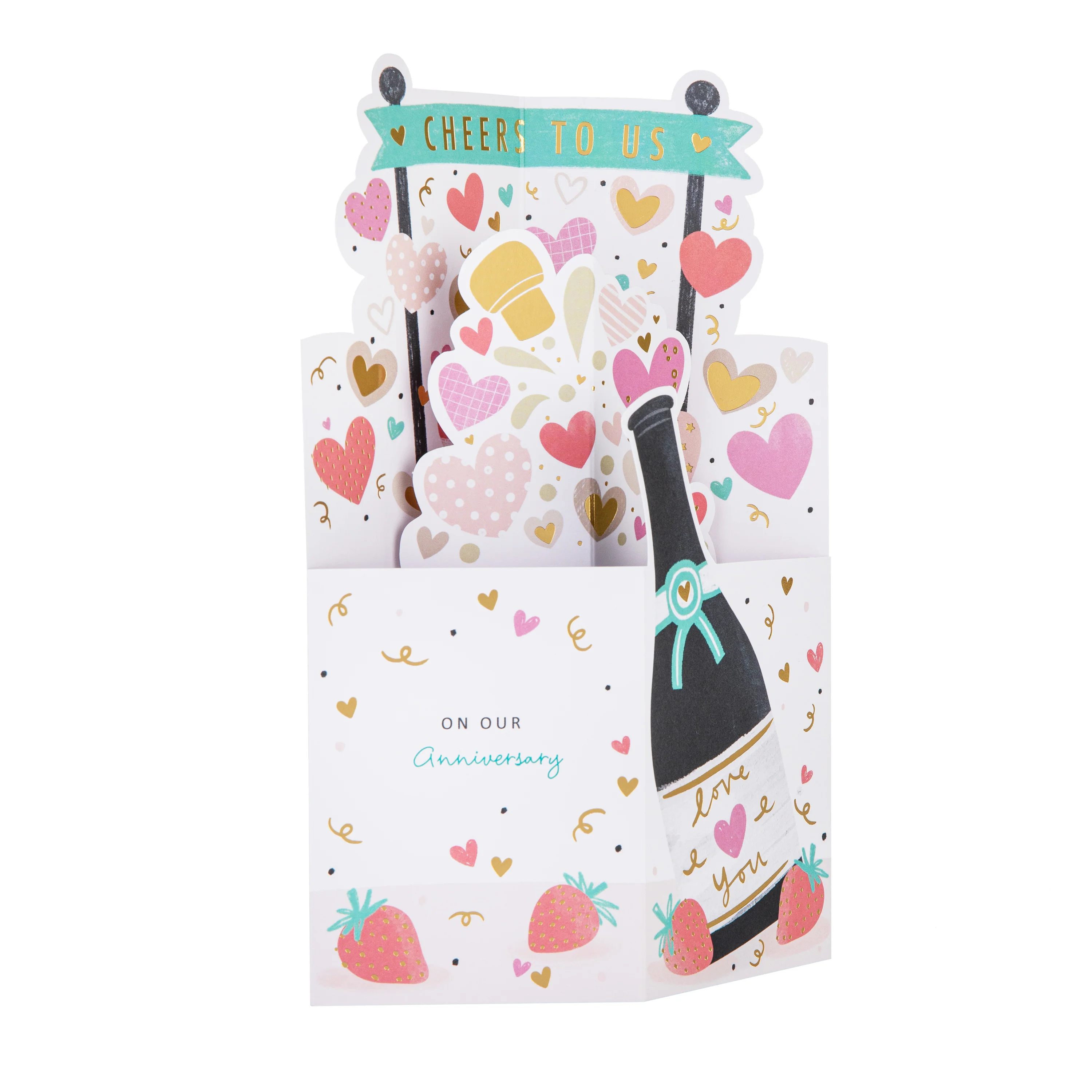 Anniversary Card - 3D Pop-Up Champagne Bottle Design - Image 5