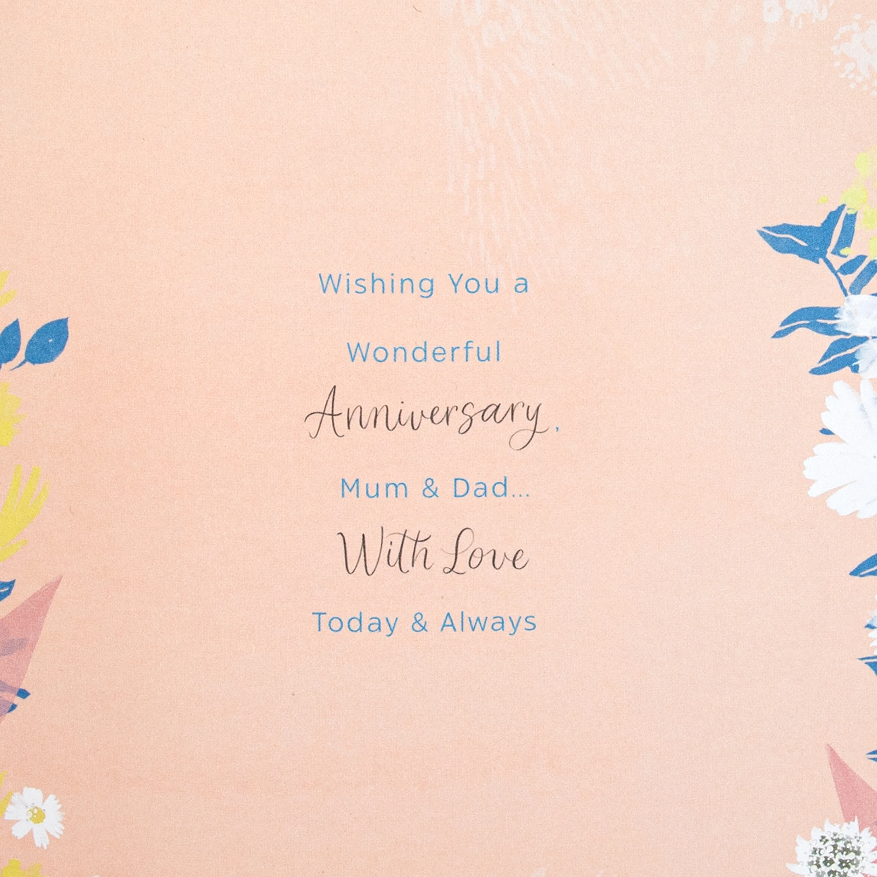 Anniversary Card for Mum & Dad - Blue Florals Design & Heartfelt Verse - Image 7