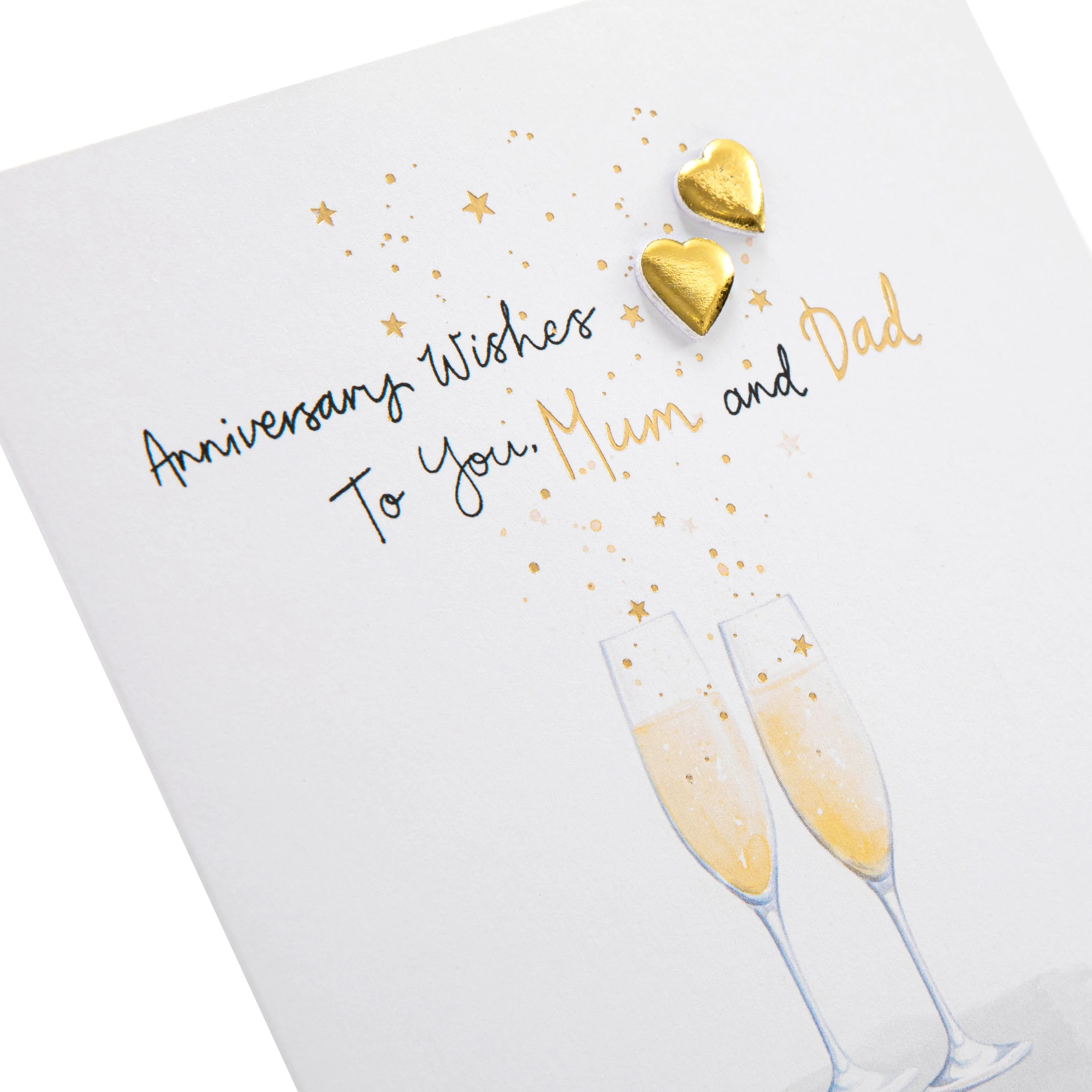 Anniversary Card for Mum & Dad - Champagne Flutes Design - Image 6