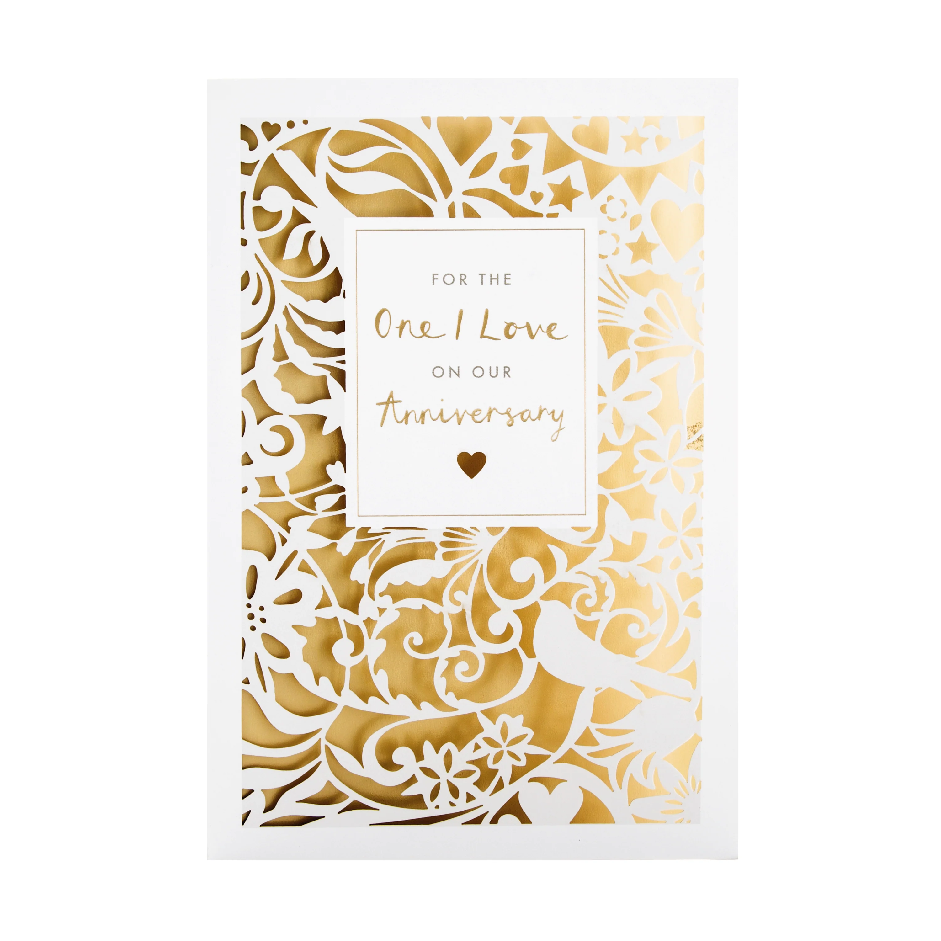 Anniversary Card for The One I Love -  Laser-cut Design With Gold Foil - Image 3