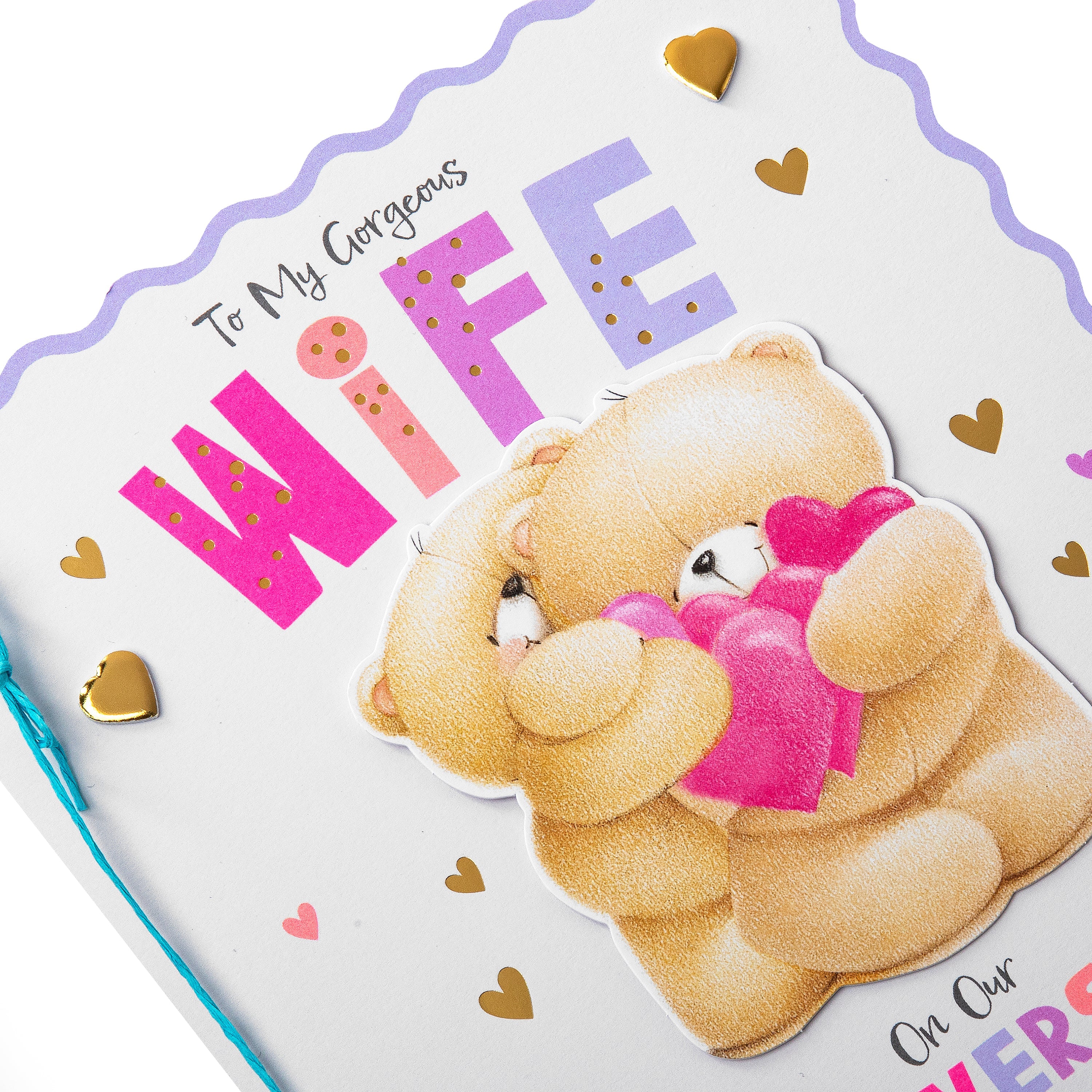 Anniversary Card for Wife - Cute Forever Friends with Hearts Design - Image 7