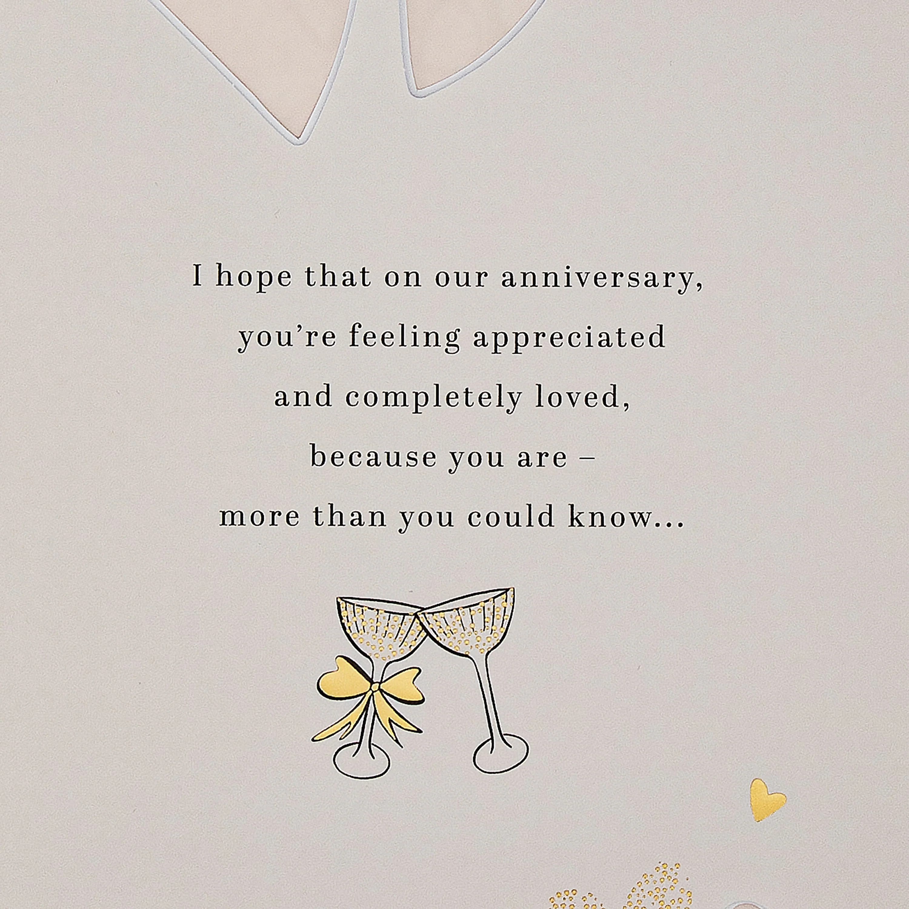 Anniversary Card for Wife - Gold Foil Hearts Design & Heartfelt Verse - Image 5