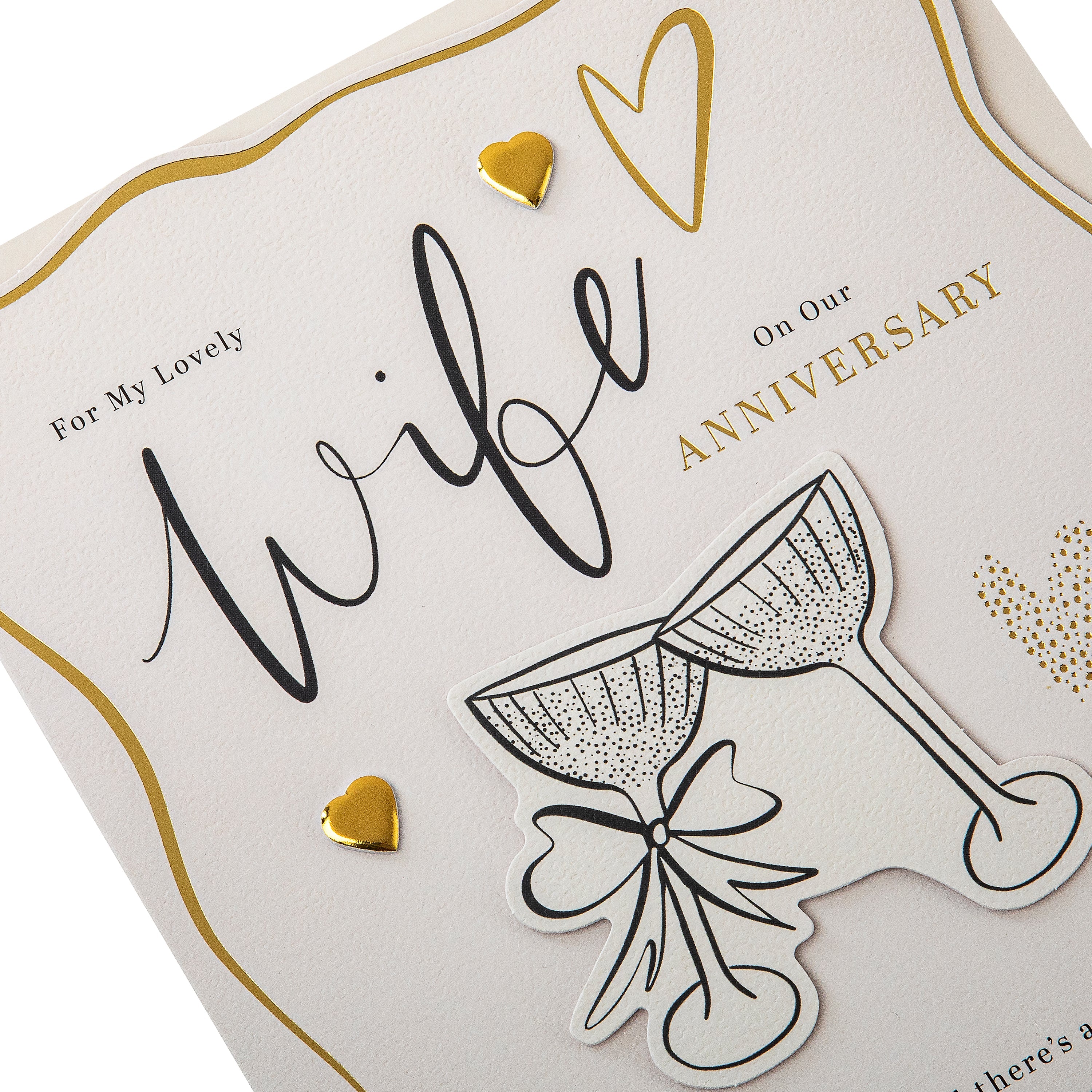 Anniversary Card for Wife - Gold Foil Hearts Design & Heartfelt Verse - Image 8
