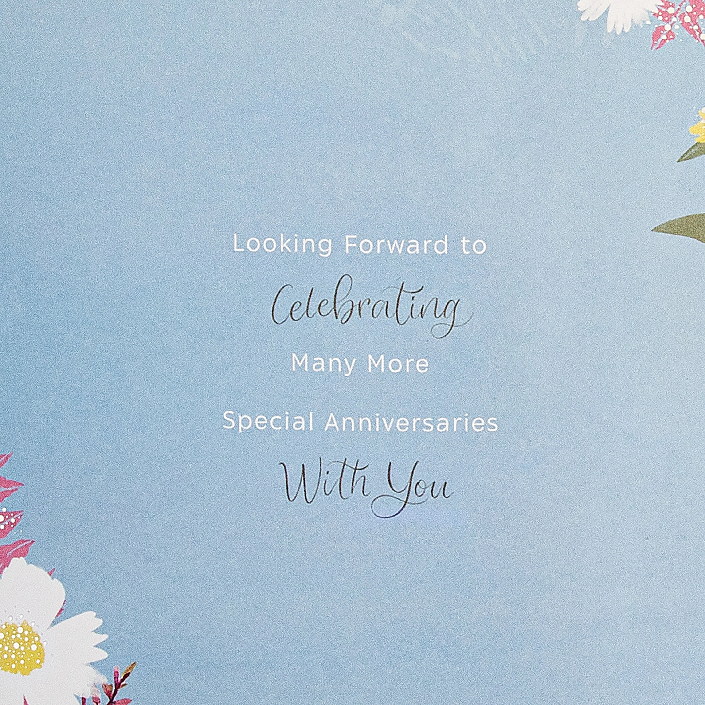 Anniversary Card for Wife - Pink Florals Design & Heartfelt Verse - Image 6