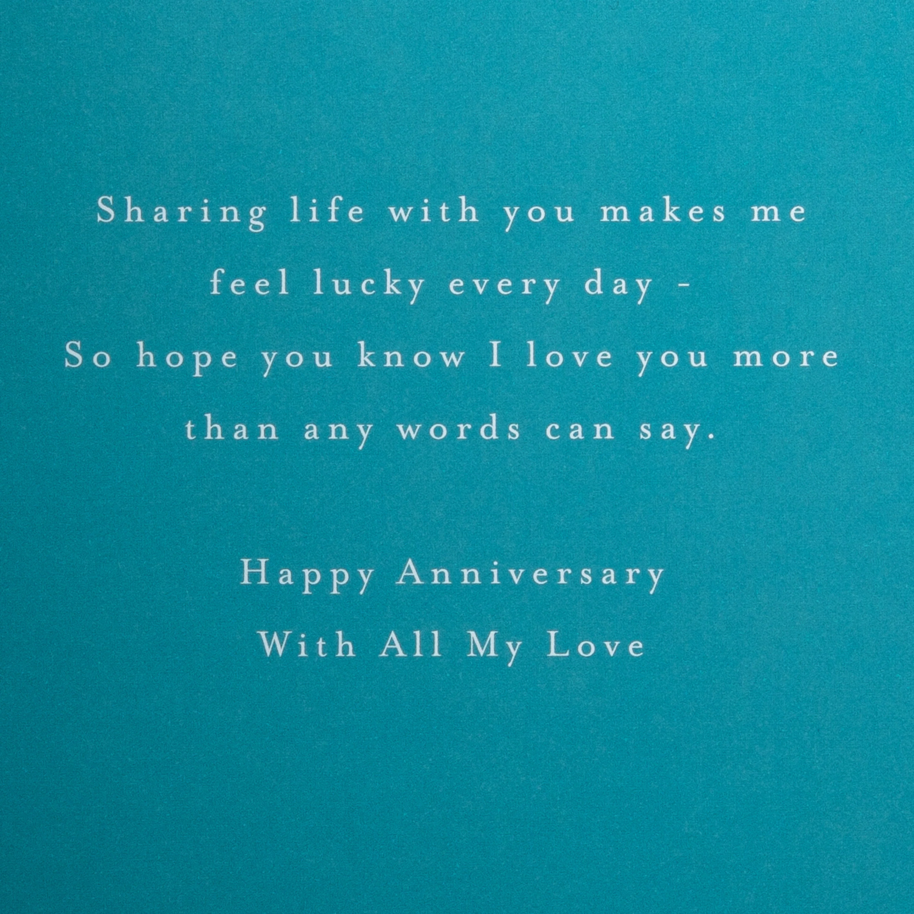 Anniversary Card for Wife - Pink Traditional Floral Design with Heartfelt Verse - Image 4