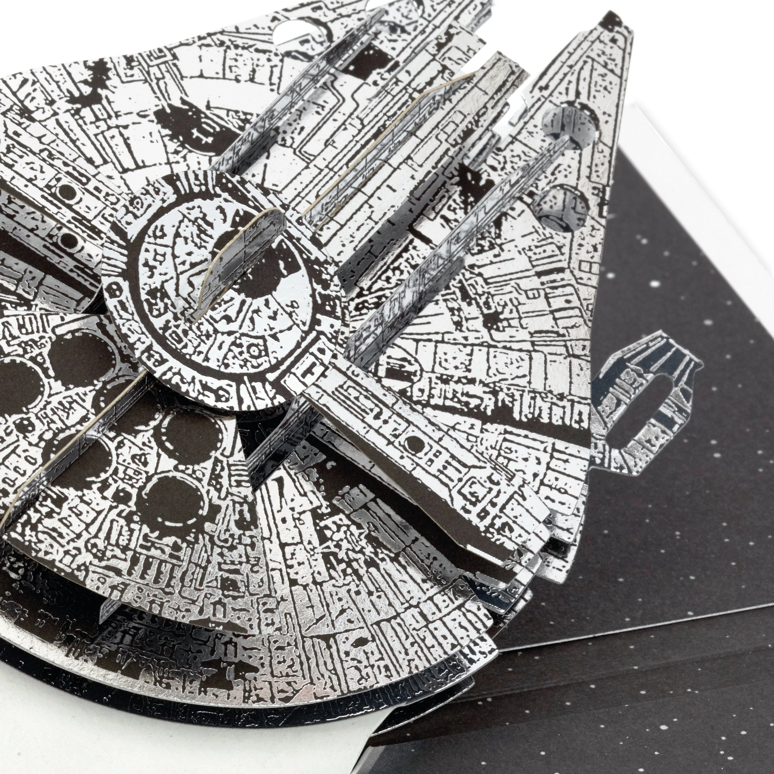 Any Occasion Greeting Card - 3D Pop-Up Star Wars™ Millennium Falcon Design - Image 5