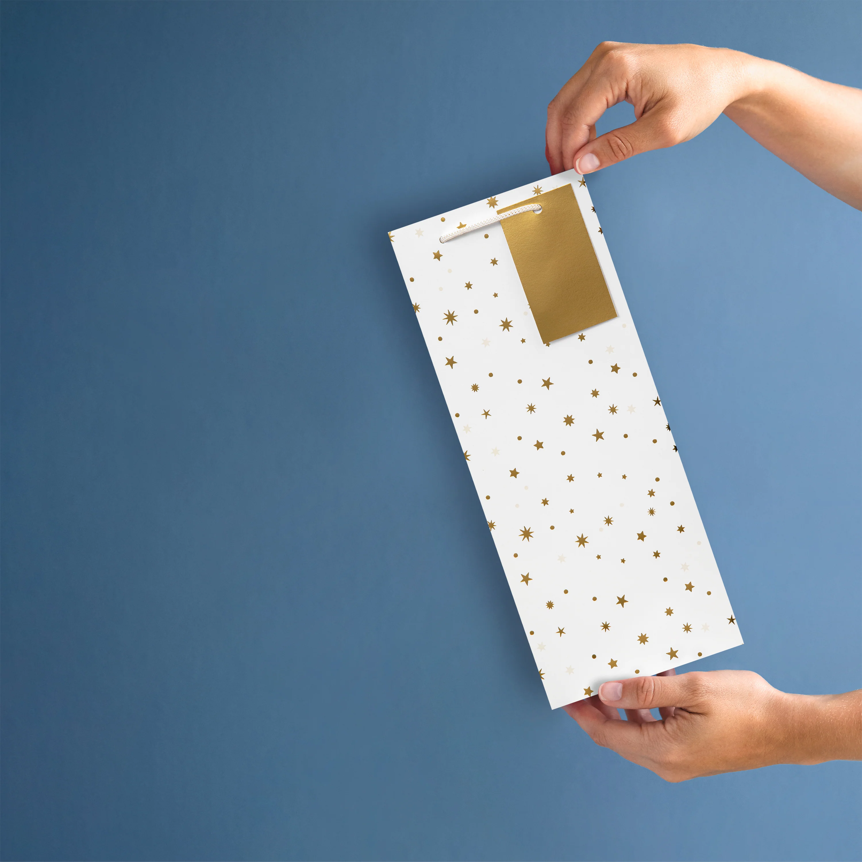 Any Occasion Bottle Bags - Pack of 3 Gold Stars Design - Image 2