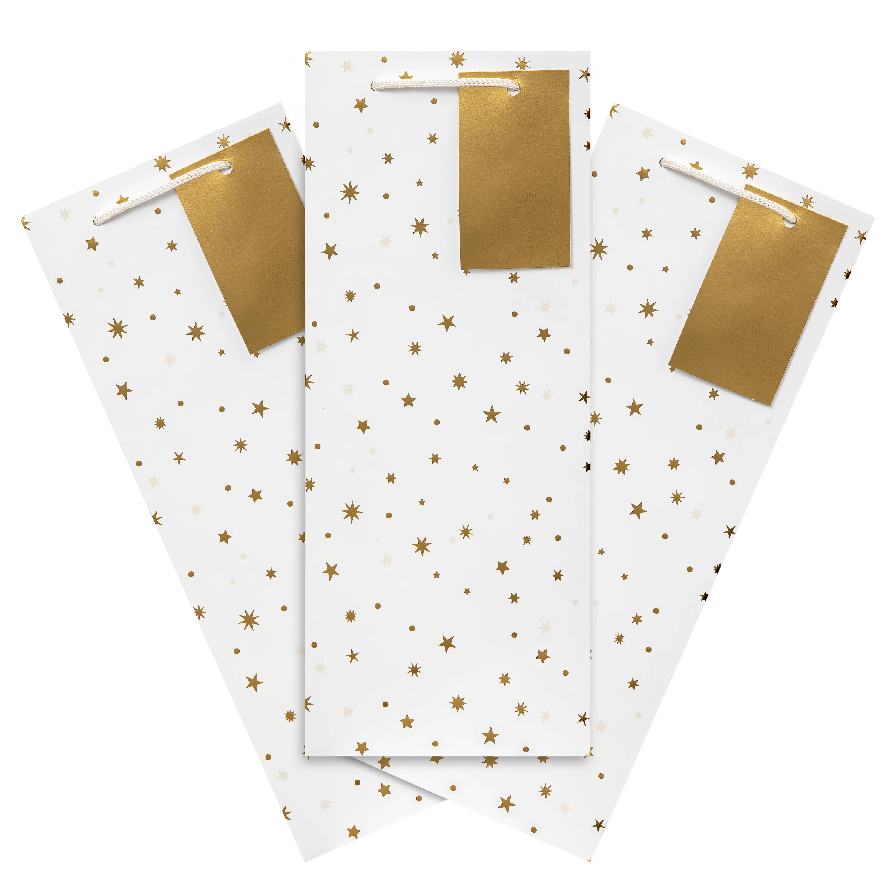 Any Occasion Bottle Bags - Pack of 3 Gold Stars Design - Image 4