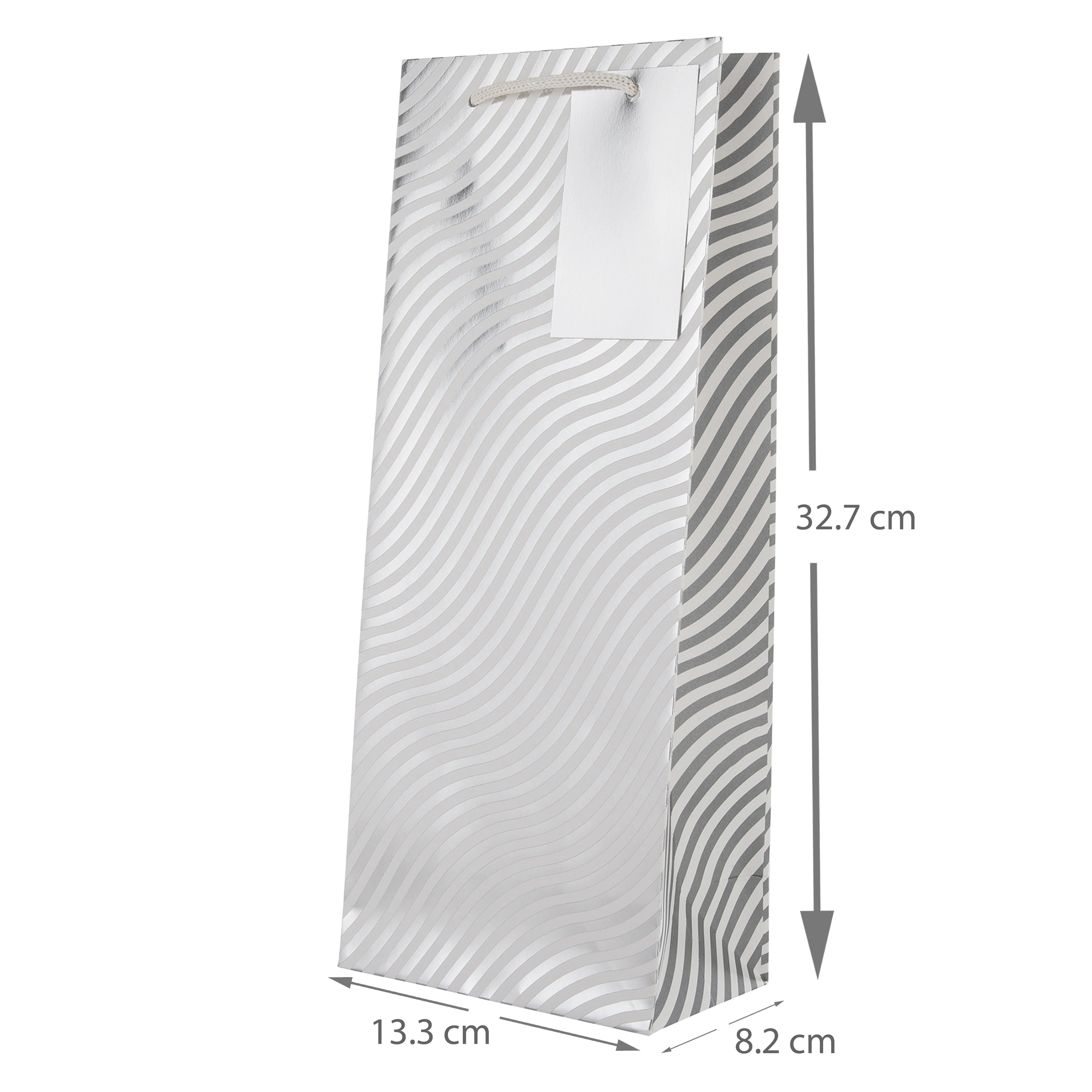 Any Occasion Bottle Bags - Pack of 3 Silver Waves Design - Image 3