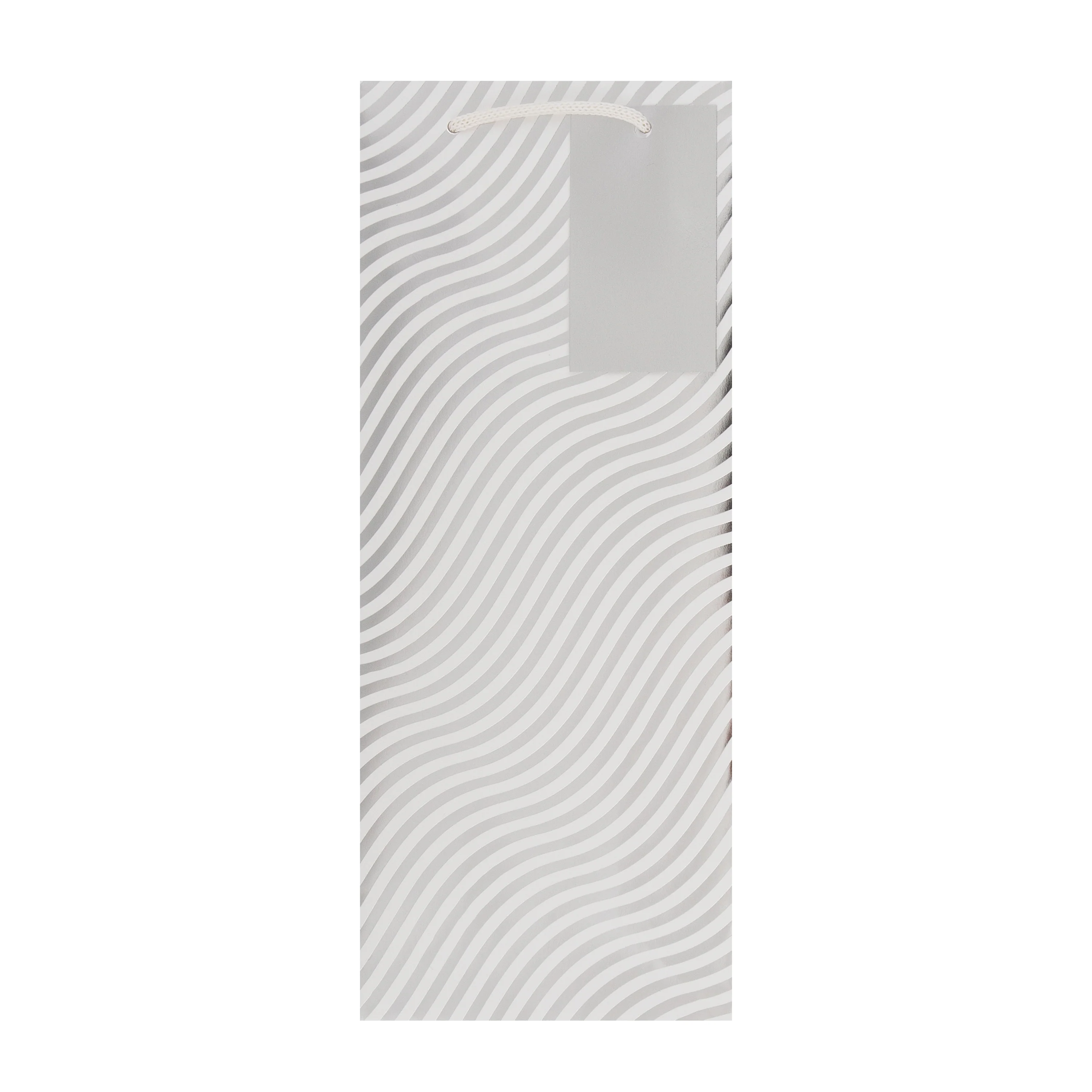 Any Occasion Bottle Bags - Pack of 3 Silver Waves Design - Image 5