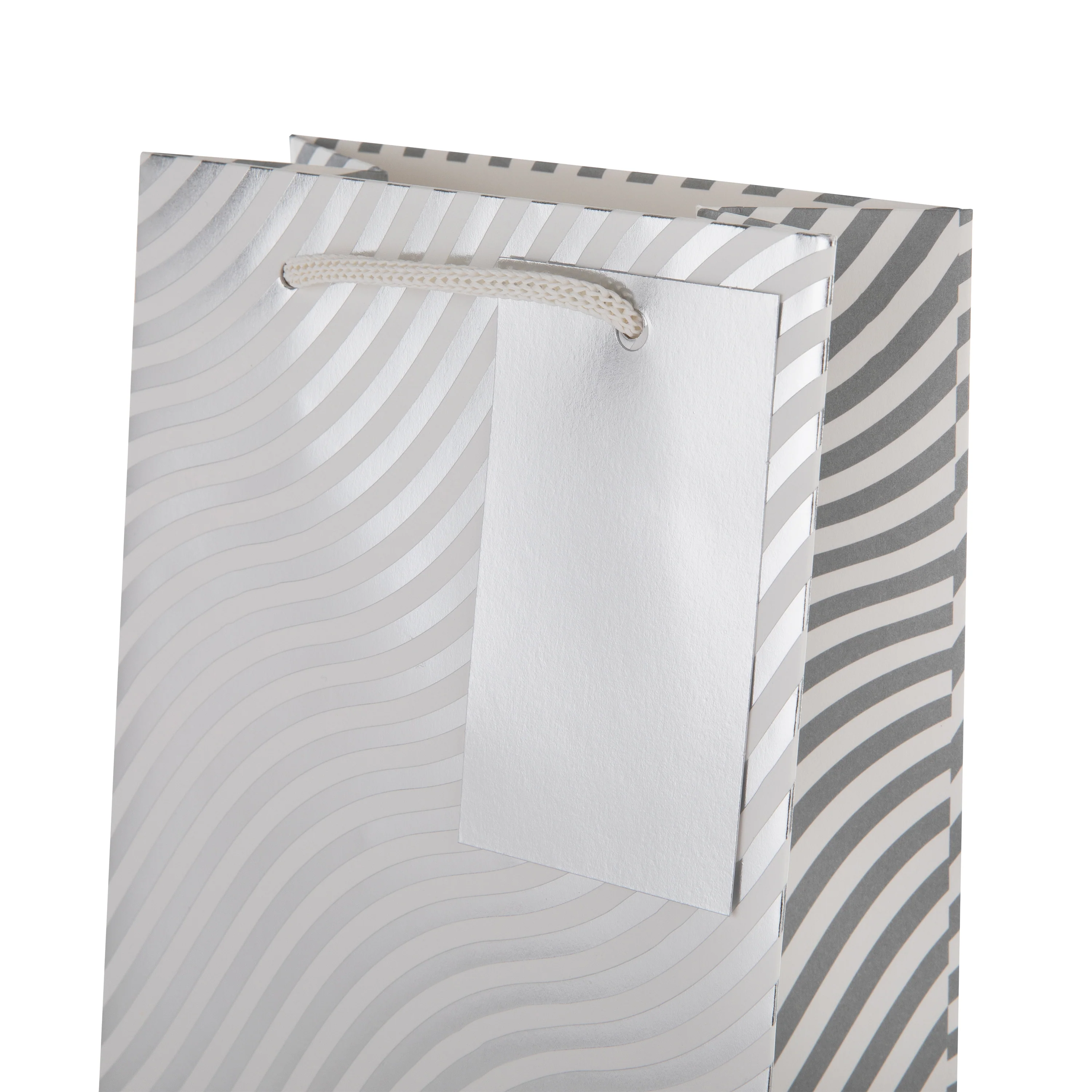 Any Occasion Bottle Bags - Pack of 3 Silver Waves Design - Image 6
