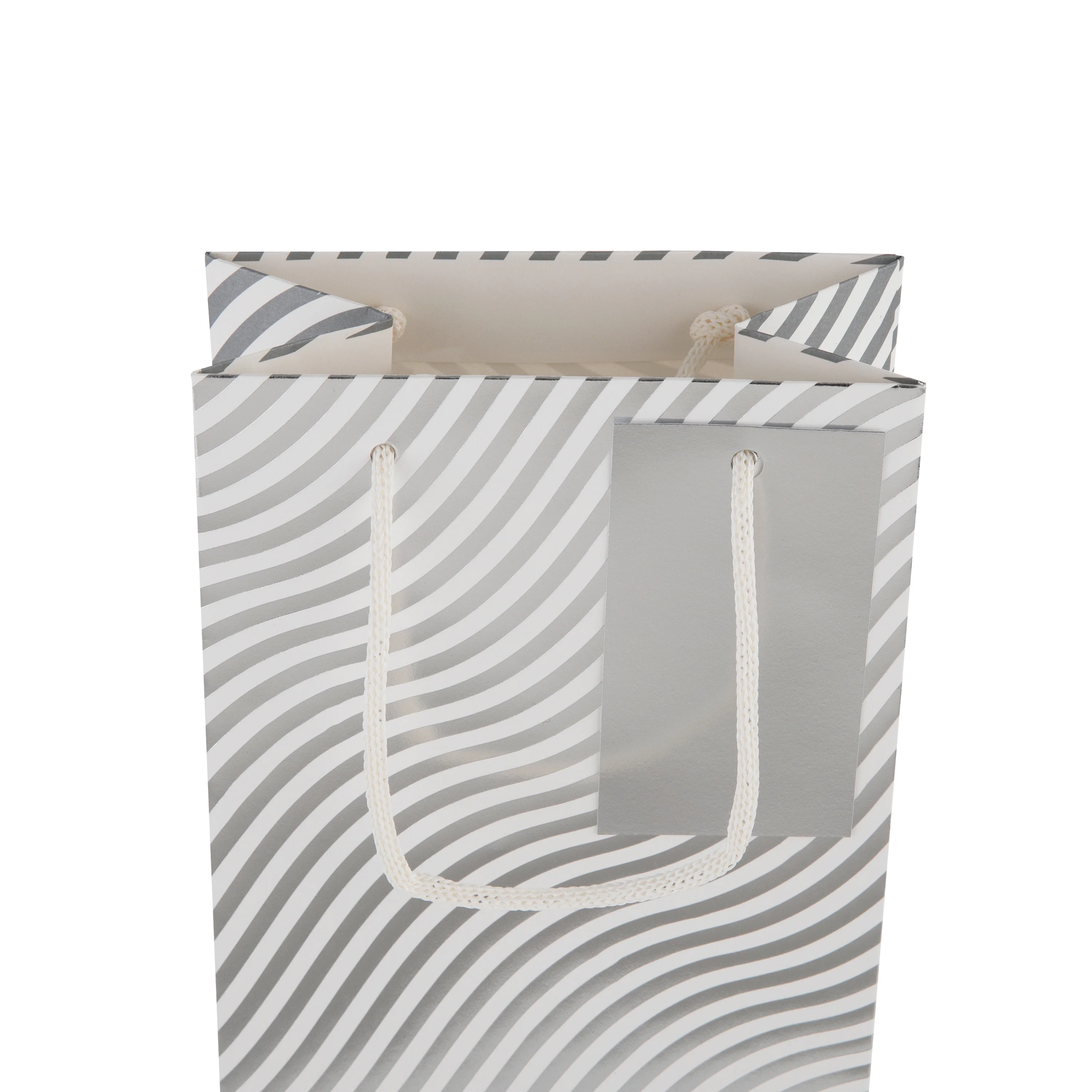 Any Occasion Bottle Bags - Pack of 3 Silver Waves Design - Image 7