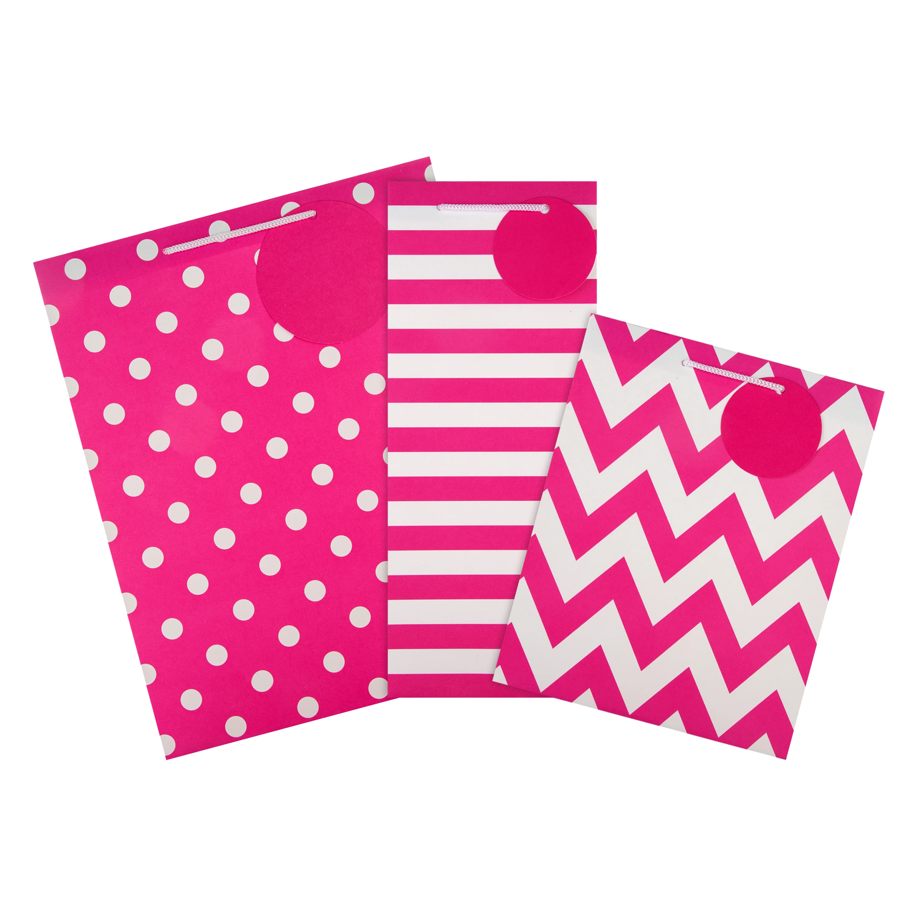 Any Occasion Gift Bag Pack - 3 Bags in 3 Pink Patterned Designs - Image 3