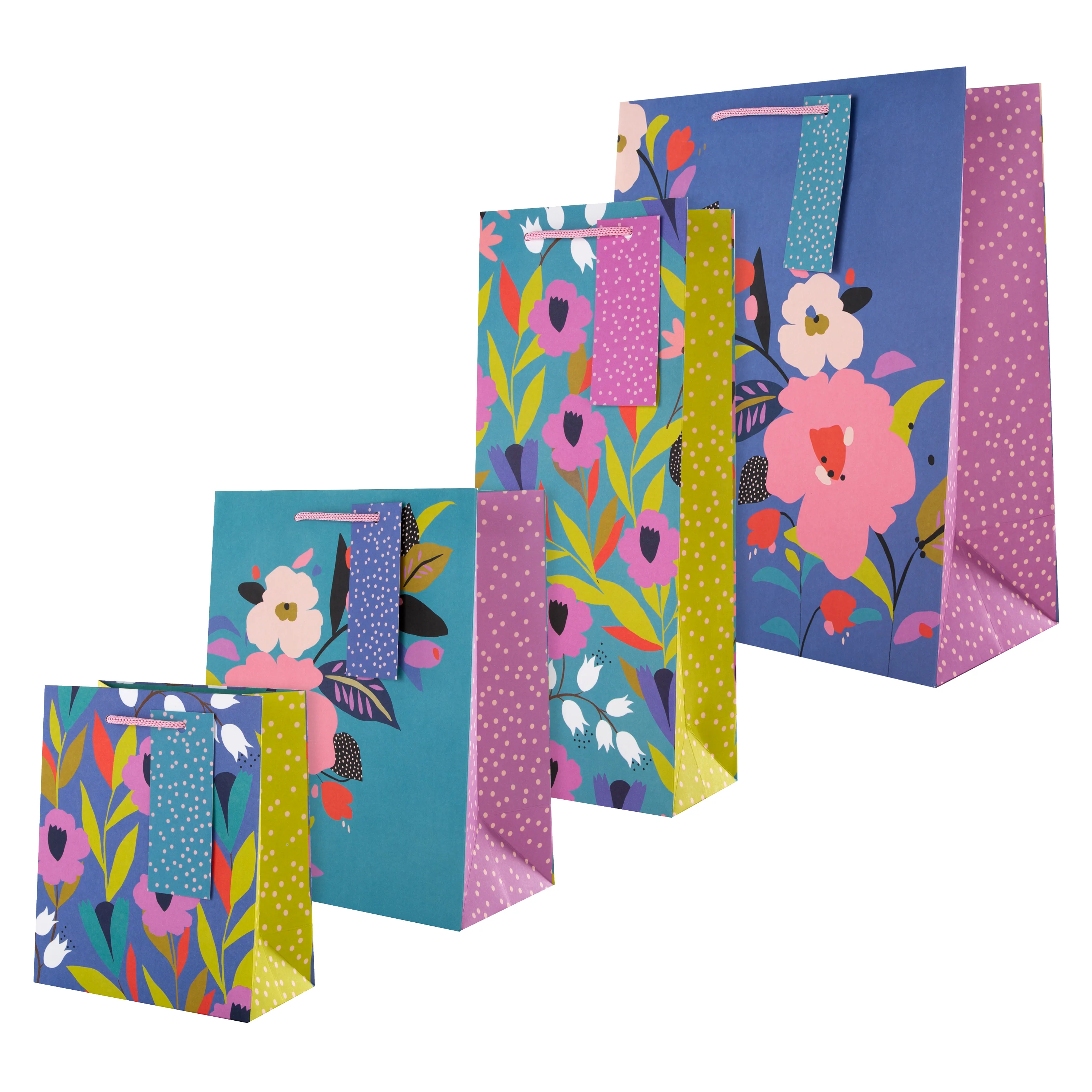 Any Occasion Gift Bag Pack - 4 Bags in 4 Floral Designs