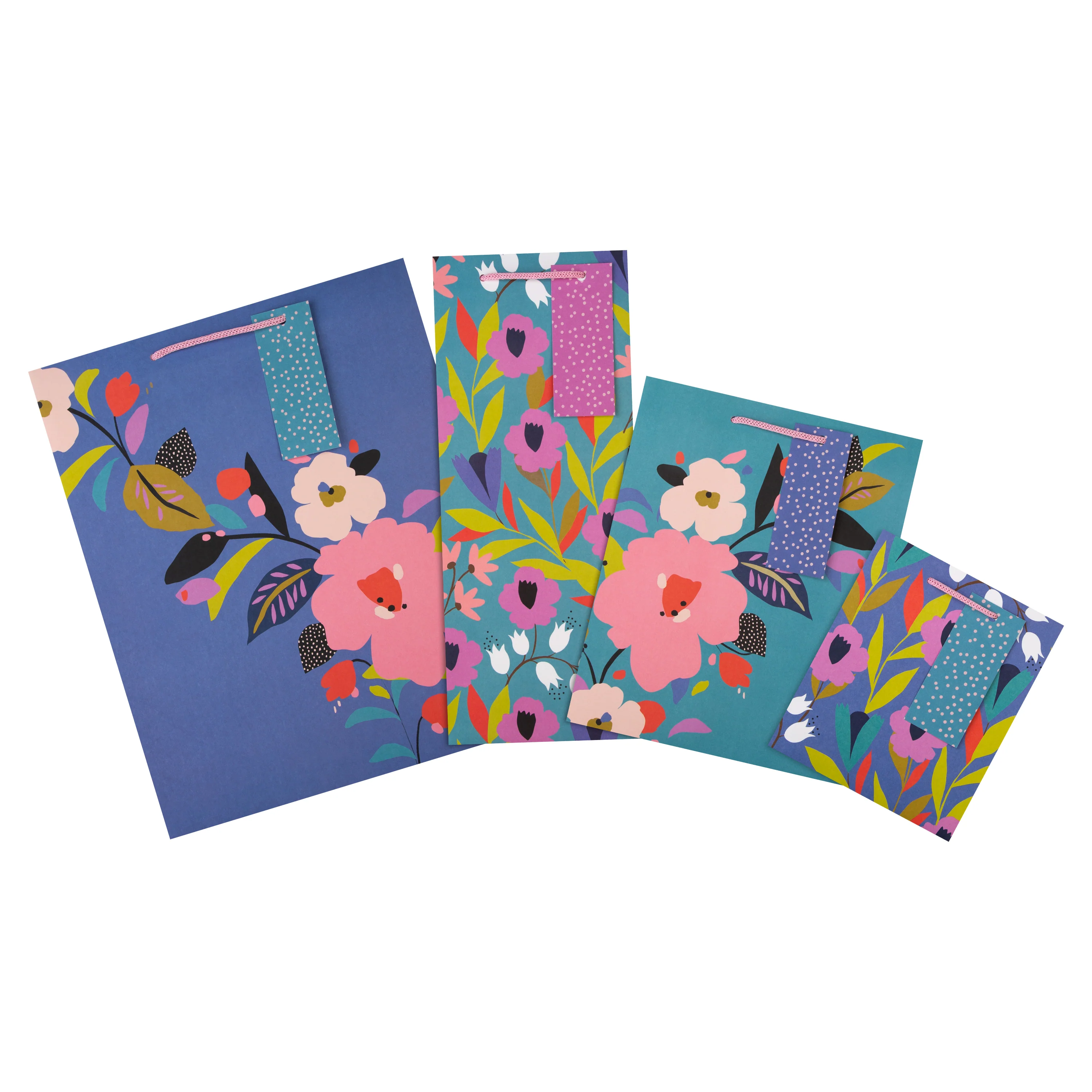 Any Occasion Gift Bag Pack - 4 Bags in 4 Floral Designs - Image 3