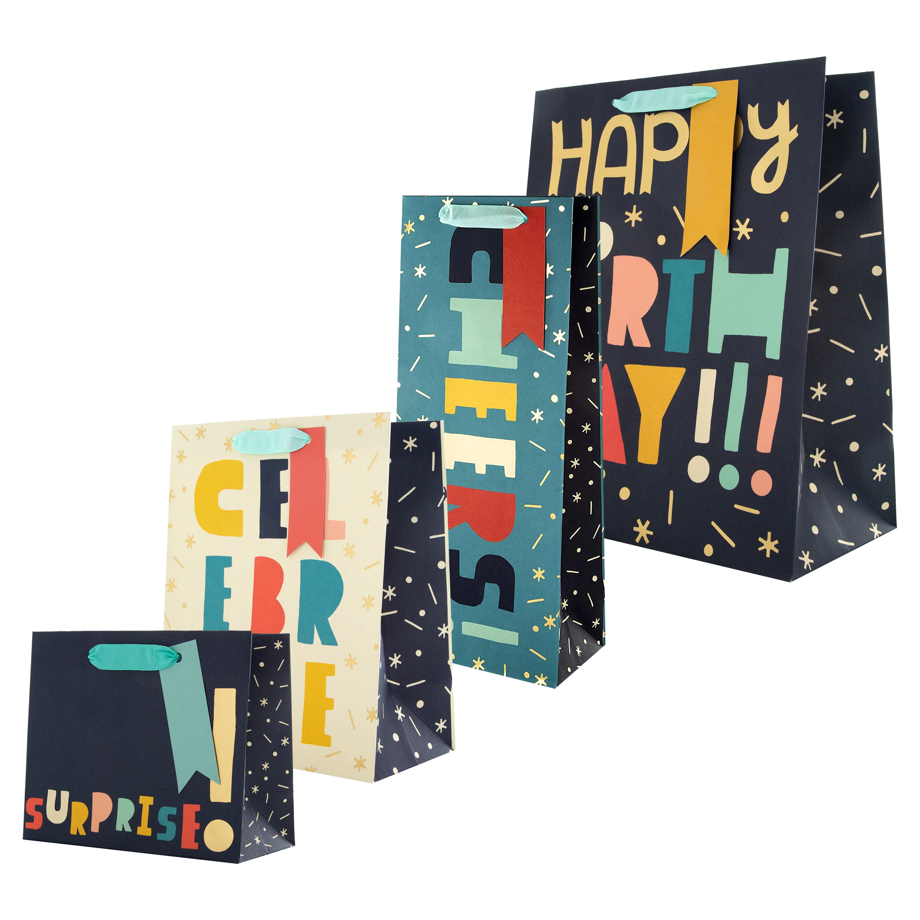 Any Occasion Gift Bag Pack - 4 Bags in 4 Jazzy Designs