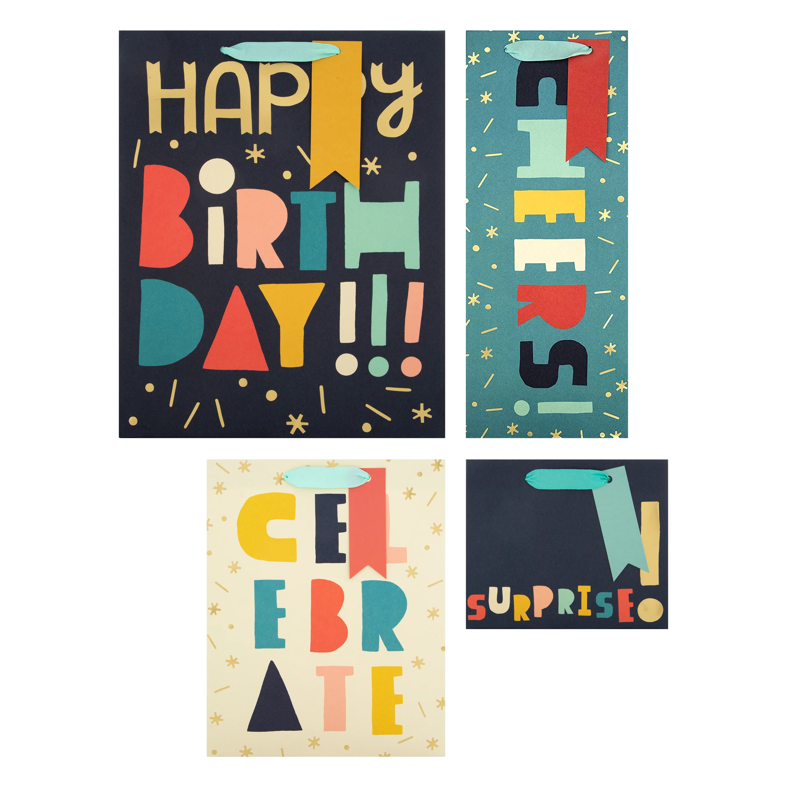 Any Occasion Gift Bag Pack - 4 Bags in 4 Jazzy Designs - Image 2