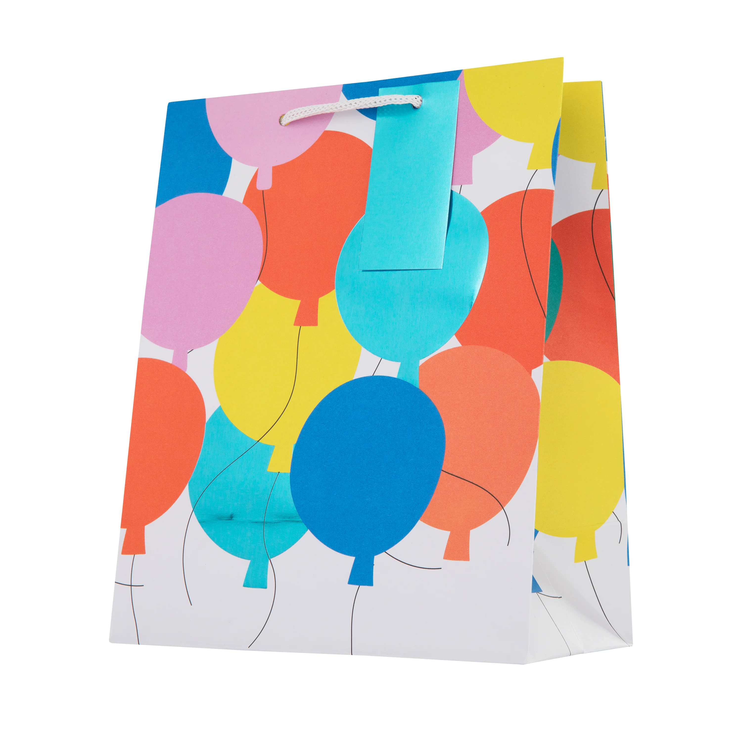 Any Occasion Gift Bag Pack - Card, Medium Bag & Tissue Paper in 1 Colourful Balloons Design - Image 2