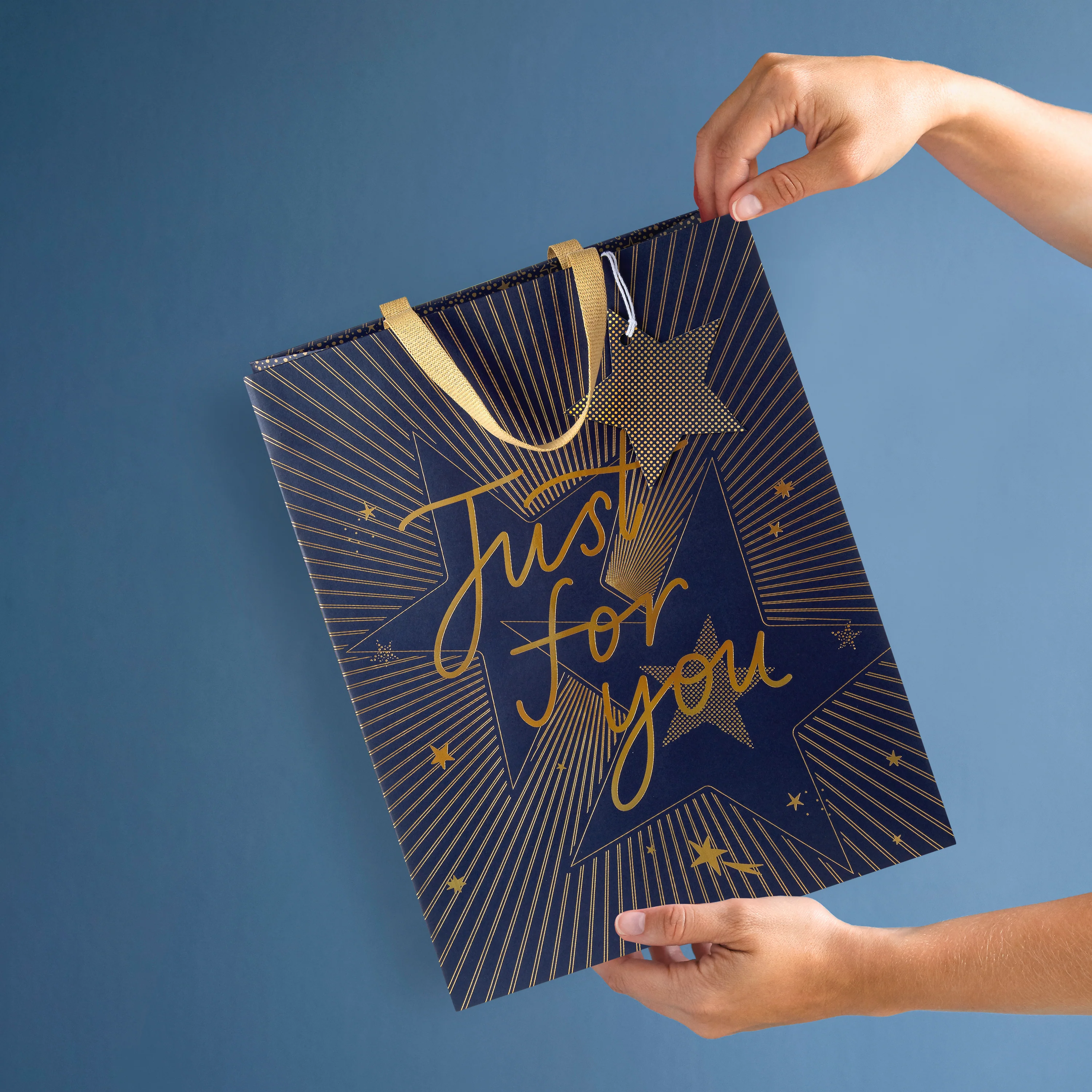 Any Occasion Gift Bags - 3 Pack in 3 Gold-Foiled Star-Themed Celebration Designs & 3 Sizes - Image 2