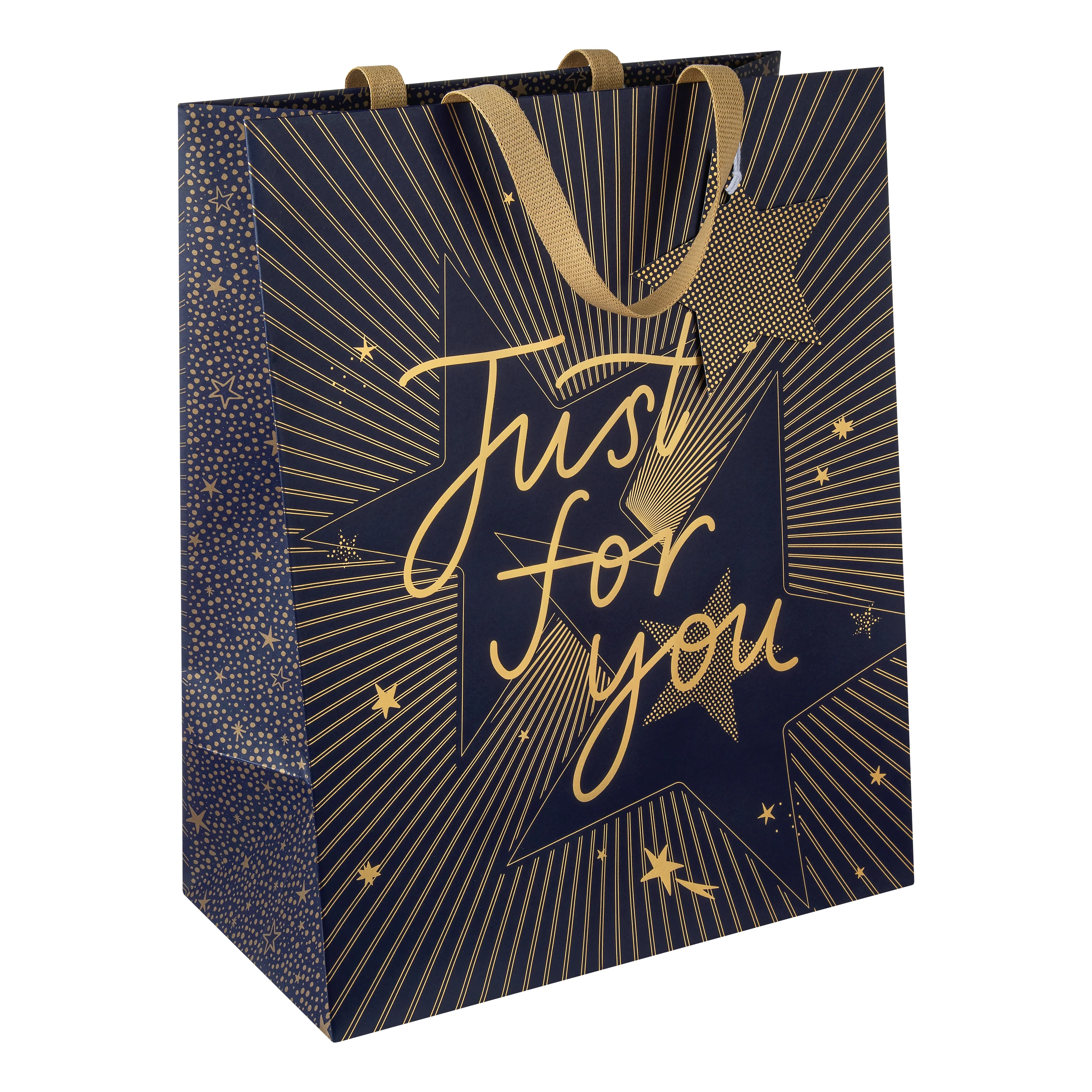 Any Occasion Gift Bags - 3 Pack in 3 Gold-Foiled Star-Themed Celebration Designs & 3 Sizes - Image 4