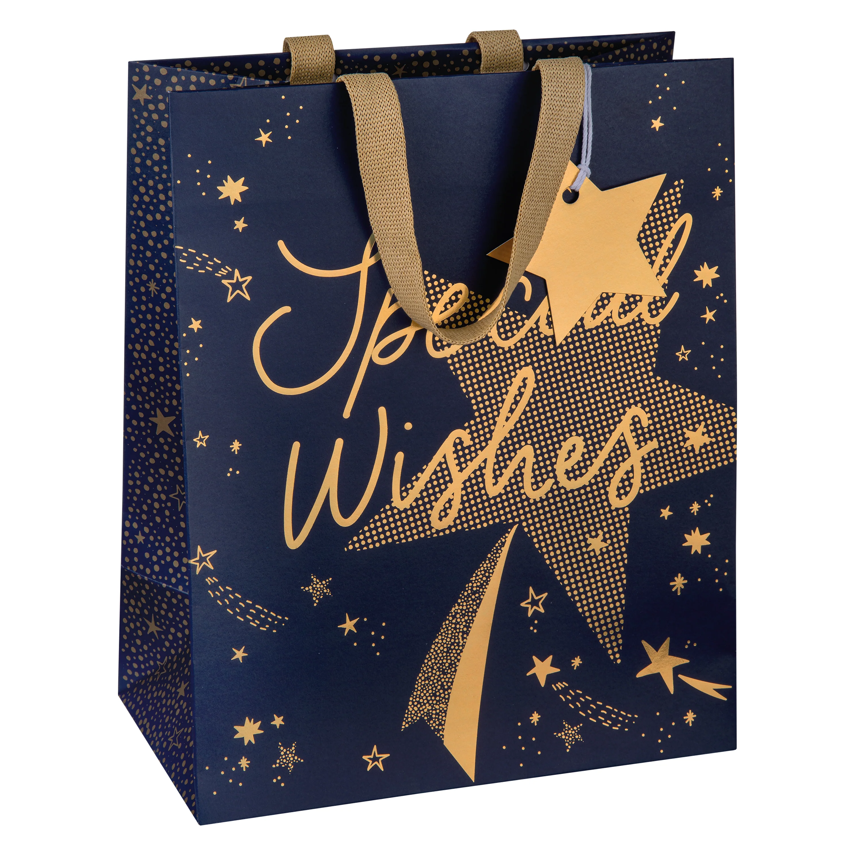 Any Occasion Gift Bags - 3 Pack in 3 Gold-Foiled Star-Themed Celebration Designs & 3 Sizes - Image 6
