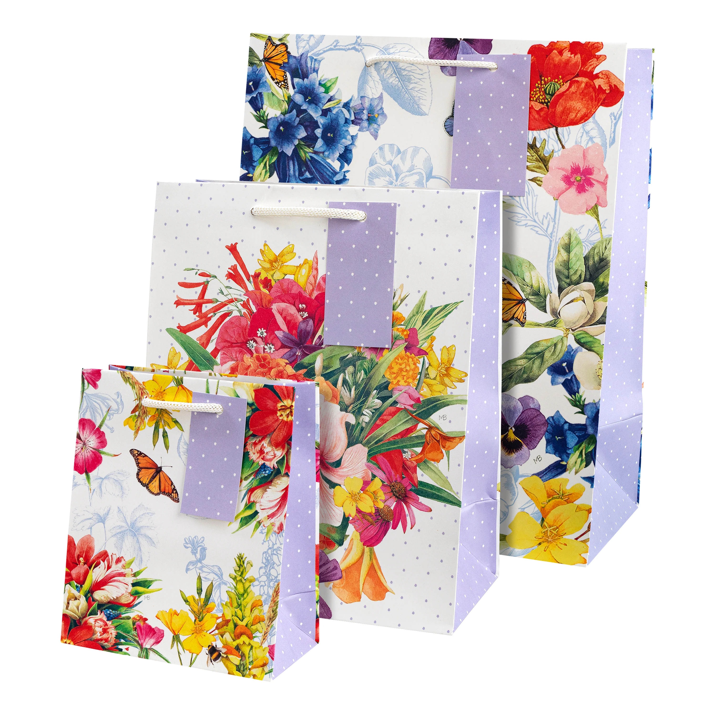 Any Occasion Gift Bags - 3 Pack in 3 Sizes & 3 Marjolein Bastin Designs