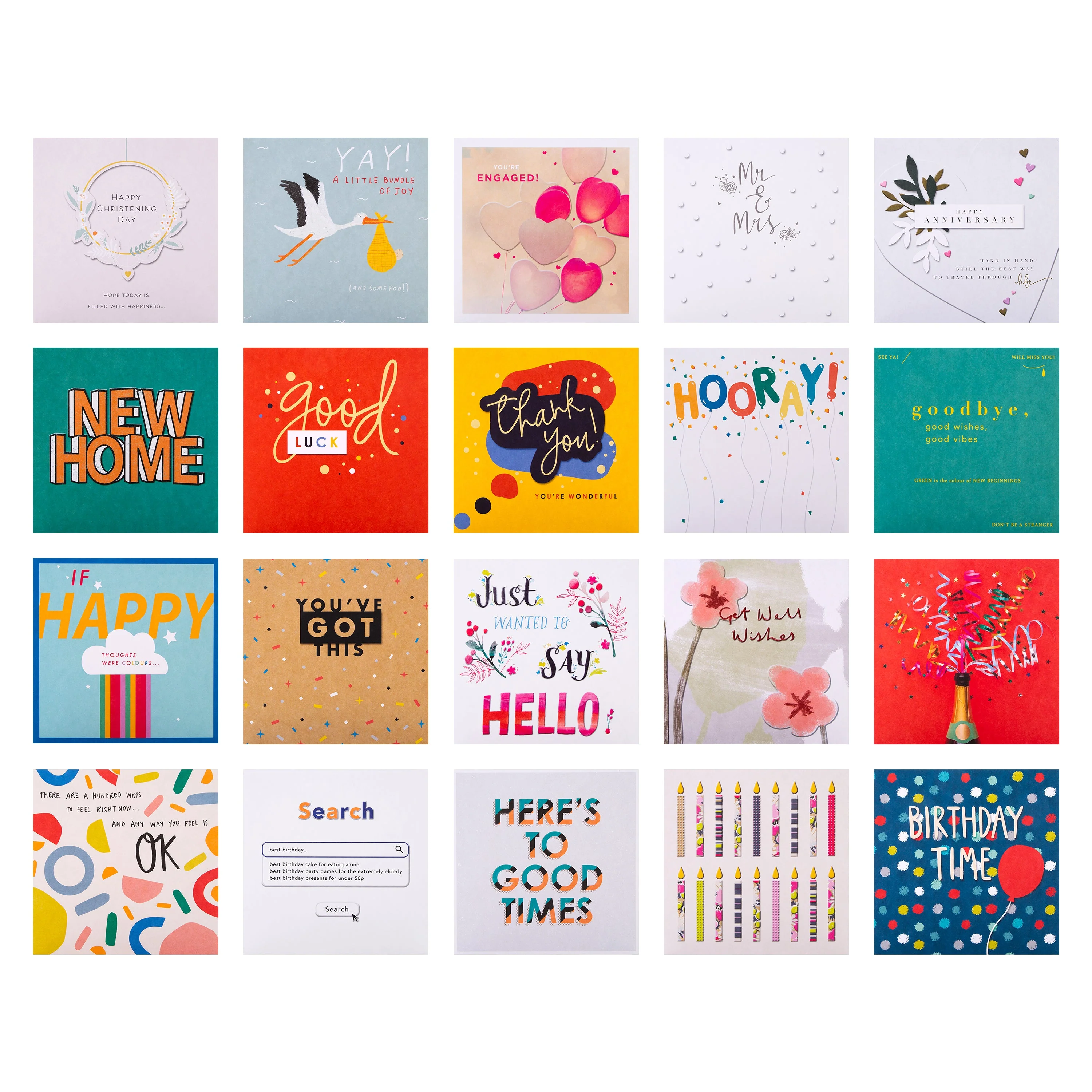 Assorted Cards - Multipack of 20 in 20 Contemporary Designs