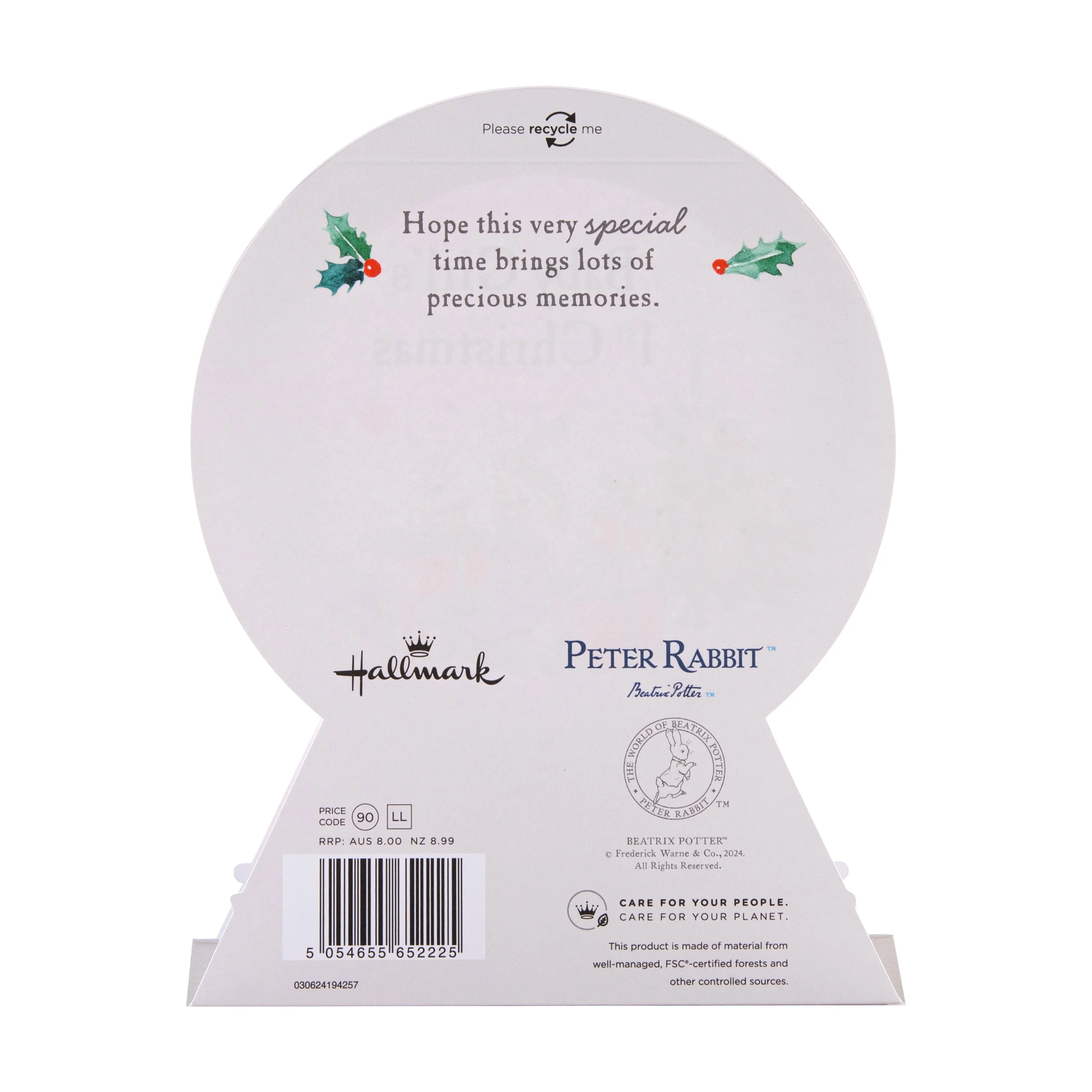 Baby Girl's First Christmas Card - 3D & Pop-Up Peter Rabbit™ Snow Globe - Image 4