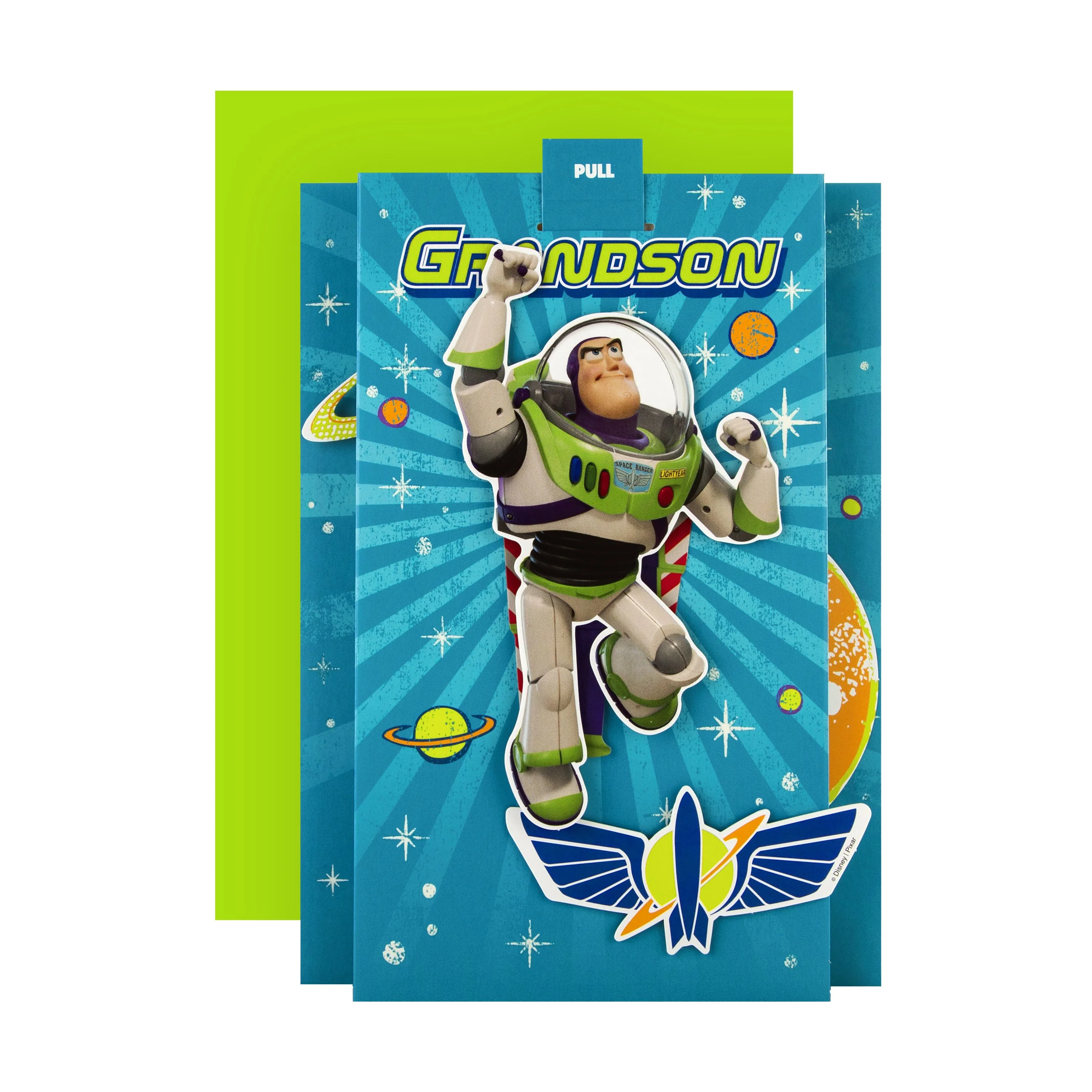 Birthday Card for Grandson - 3D Glow-in-the-Dark Disney Toy Story Design with Activity & Badge