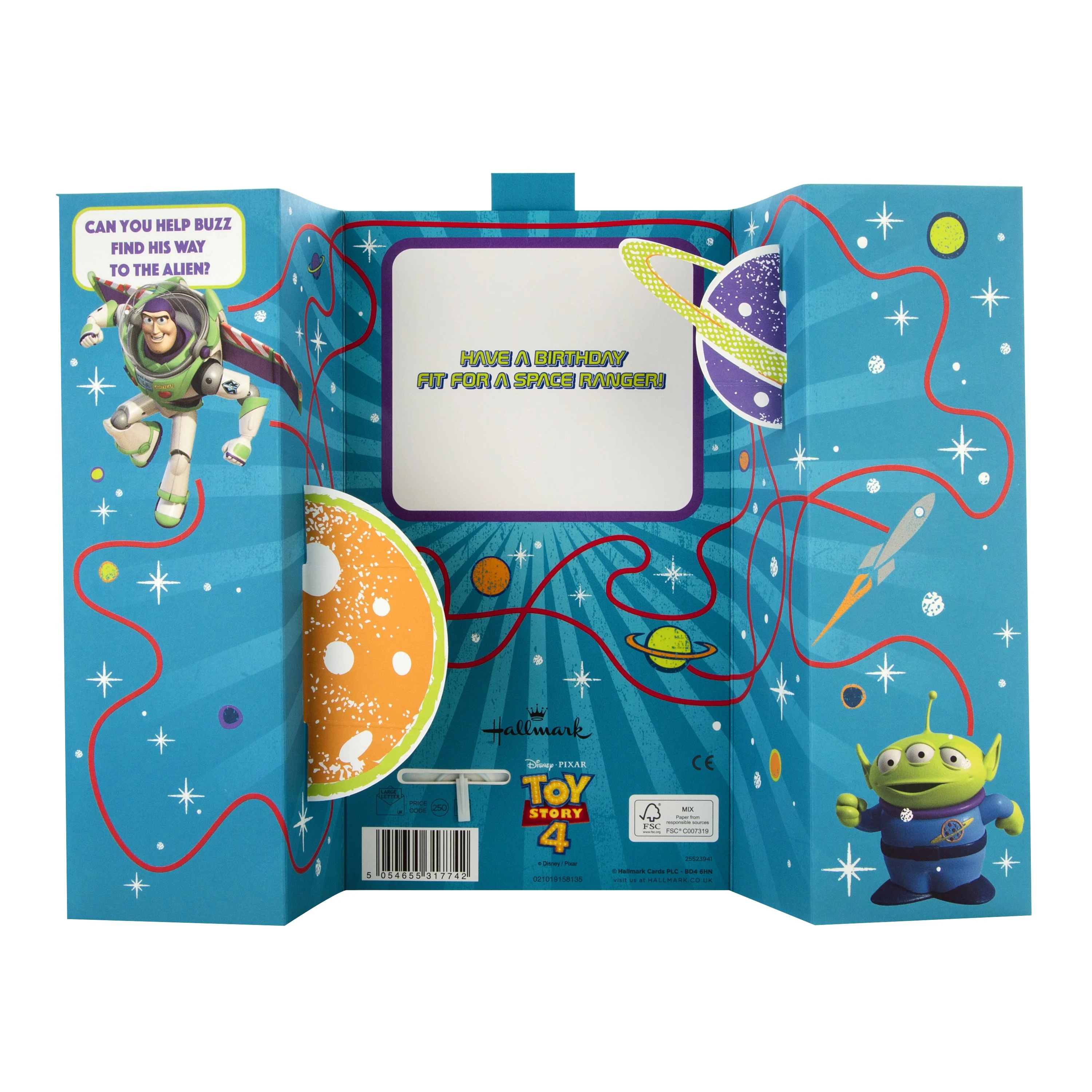 Birthday Card for Grandson - 3D Glow-in-the-Dark Disney Toy Story Design with Activity & Badge - Image 5