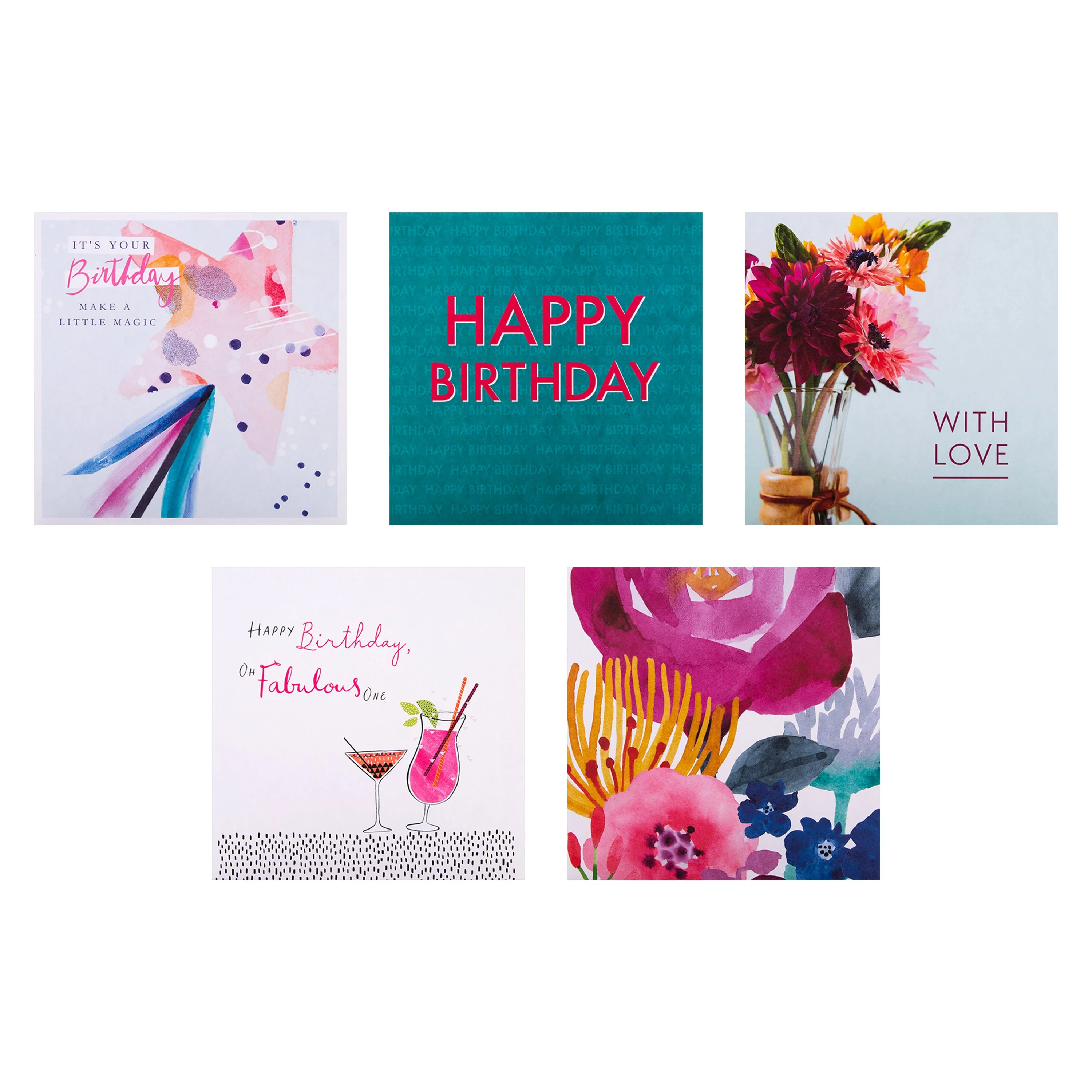 Birthday and Blank Cards - Multipack of 20 in 20 Contemporary Designs - Image 5