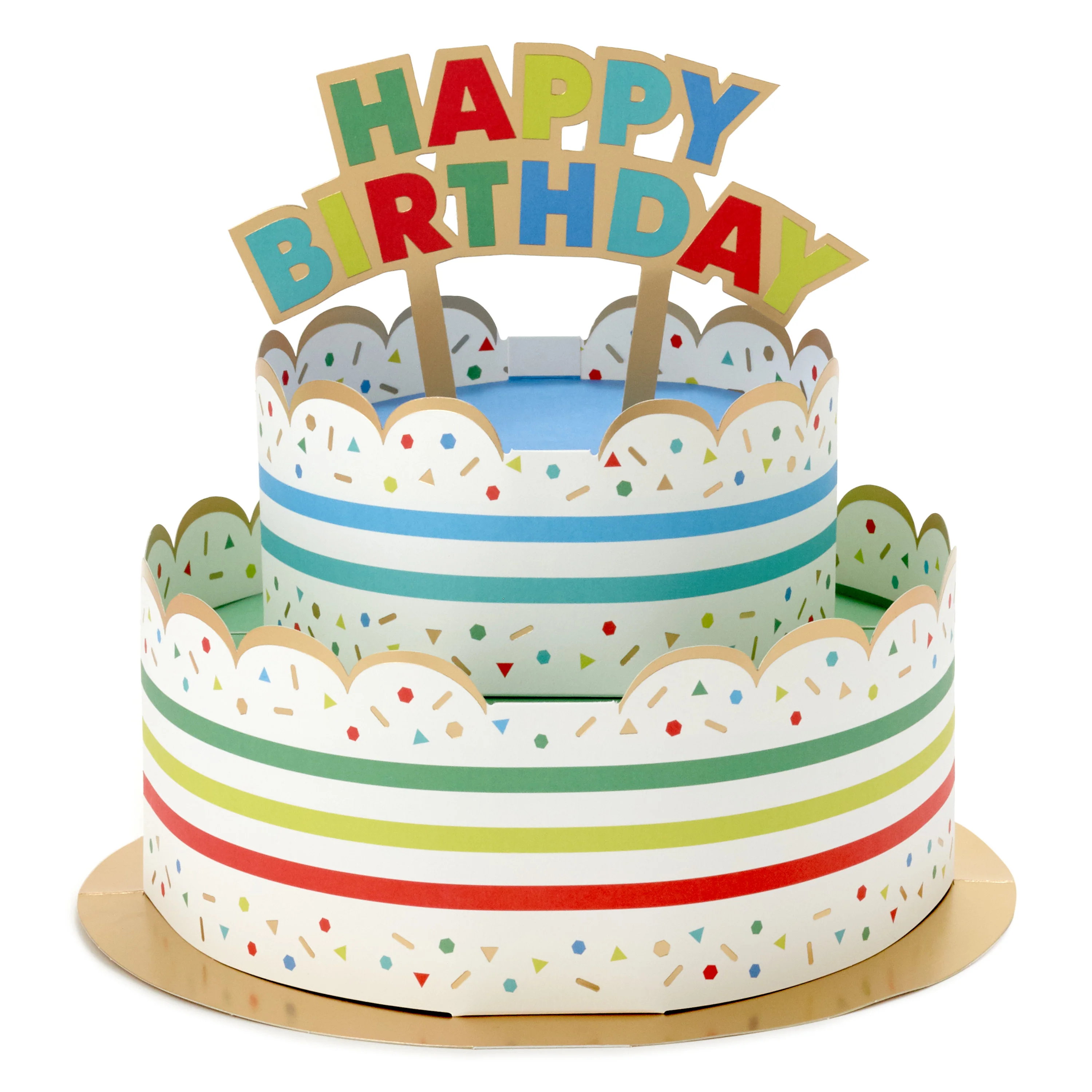 Birthday Card - 3D Pop Up Colourful Cake Design