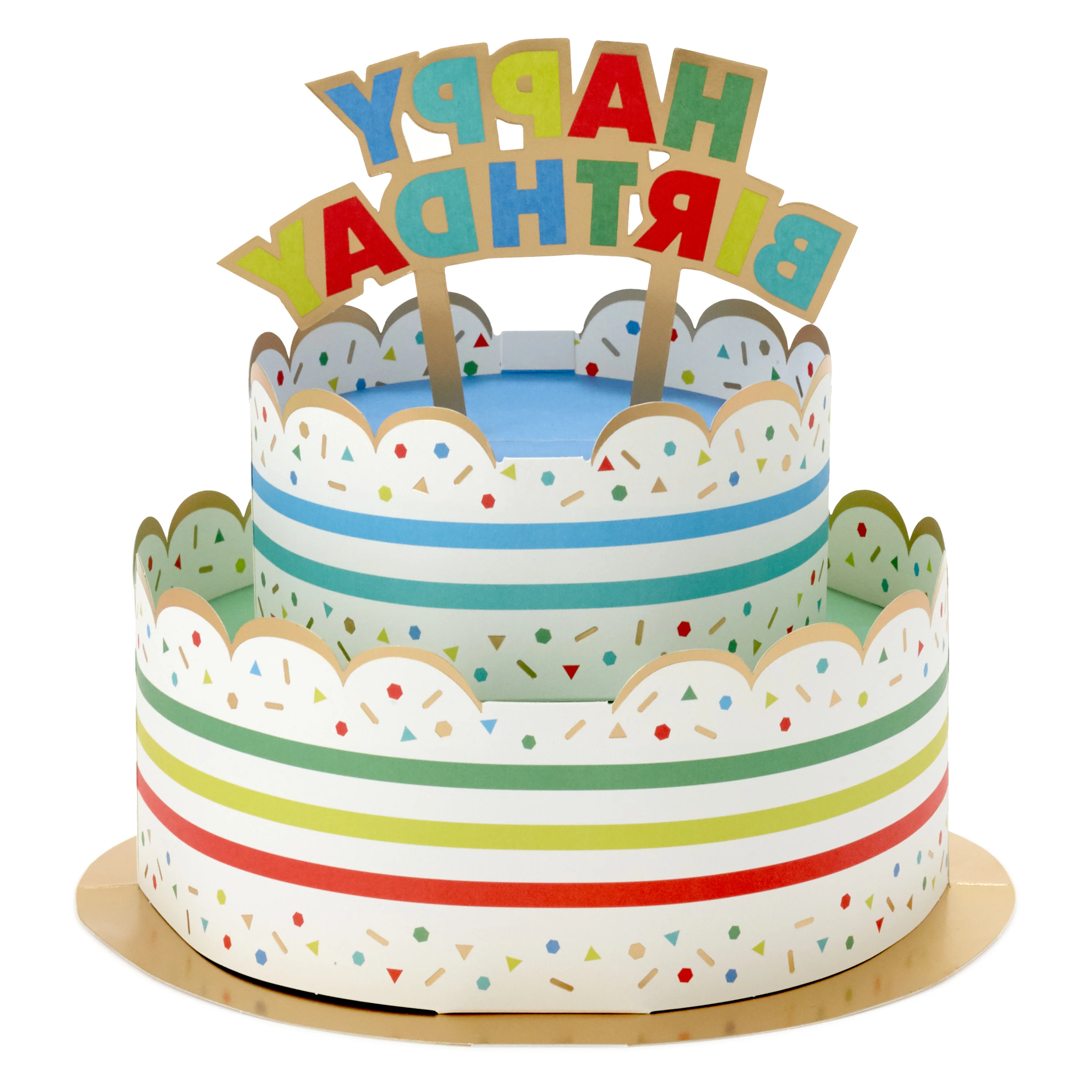 Birthday Card - 3D Pop Up Colourful Cake Design - Image 2
