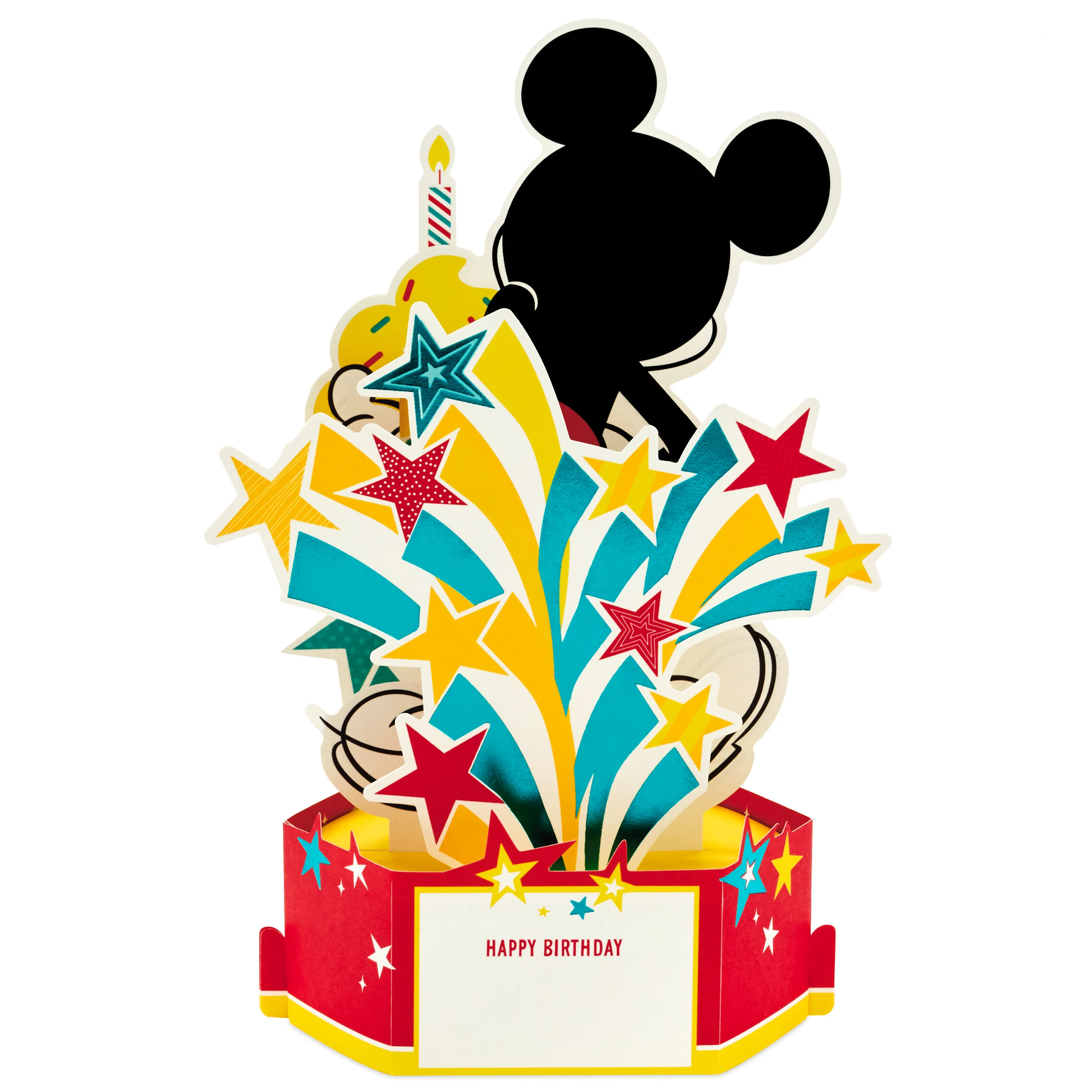 Birthday Card - 3D Pop Up Disney Mickey Mouse & Cupcake Design - Image 2