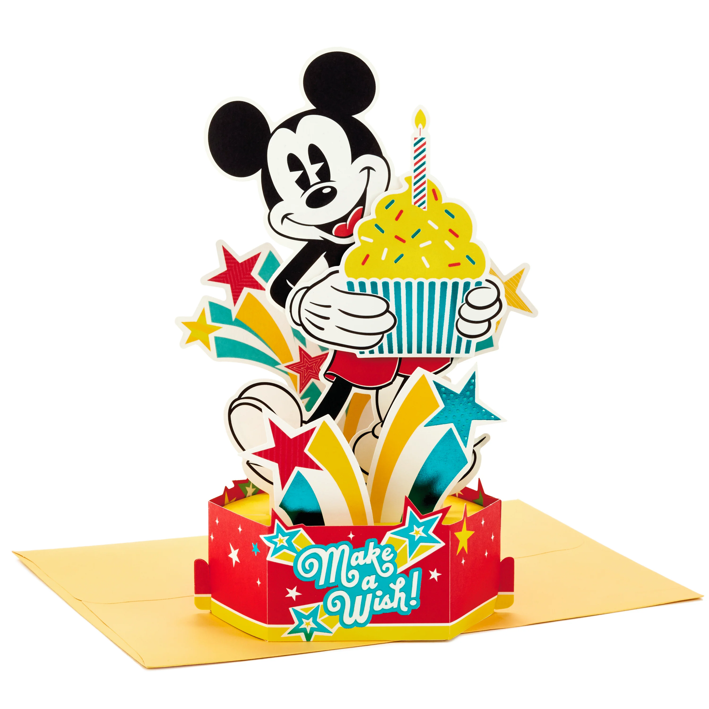 Birthday Card - 3D Pop Up Disney Mickey Mouse & Cupcake Design - Image 3