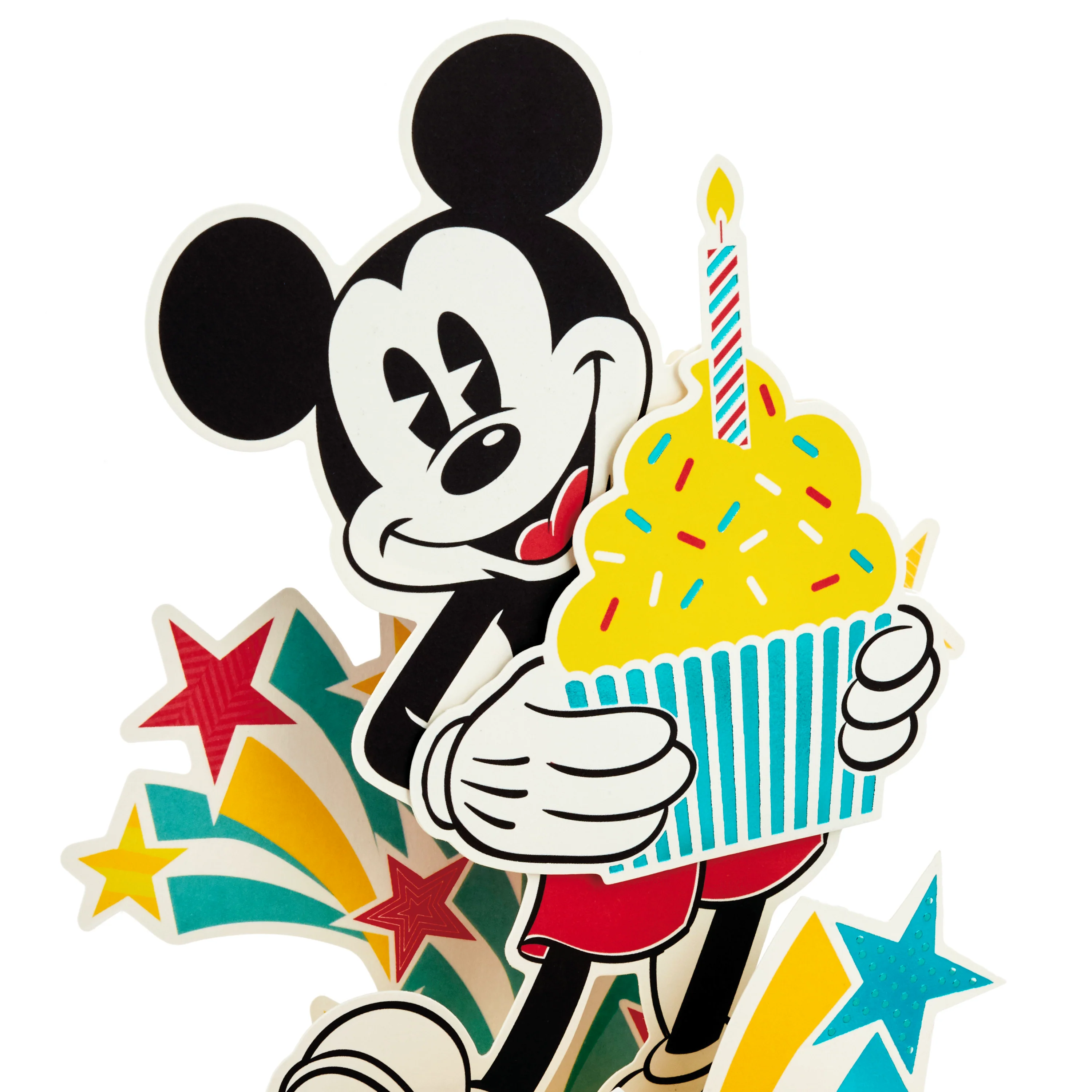 Birthday Card - 3D Pop Up Disney Mickey Mouse & Cupcake Design - Image 4