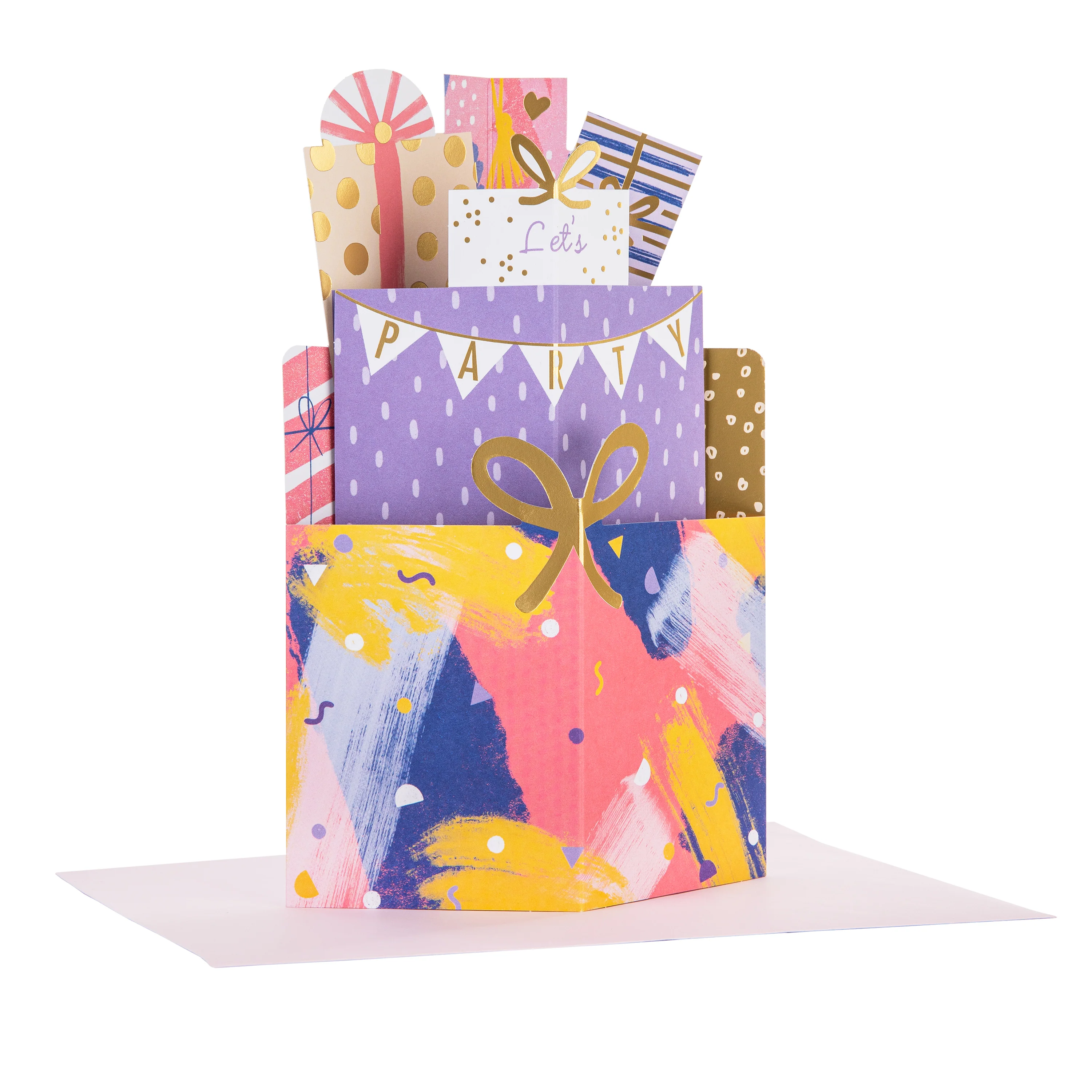 Birthday Card - 3D Pop-Up Pink Stack of Presents Design - Image 6